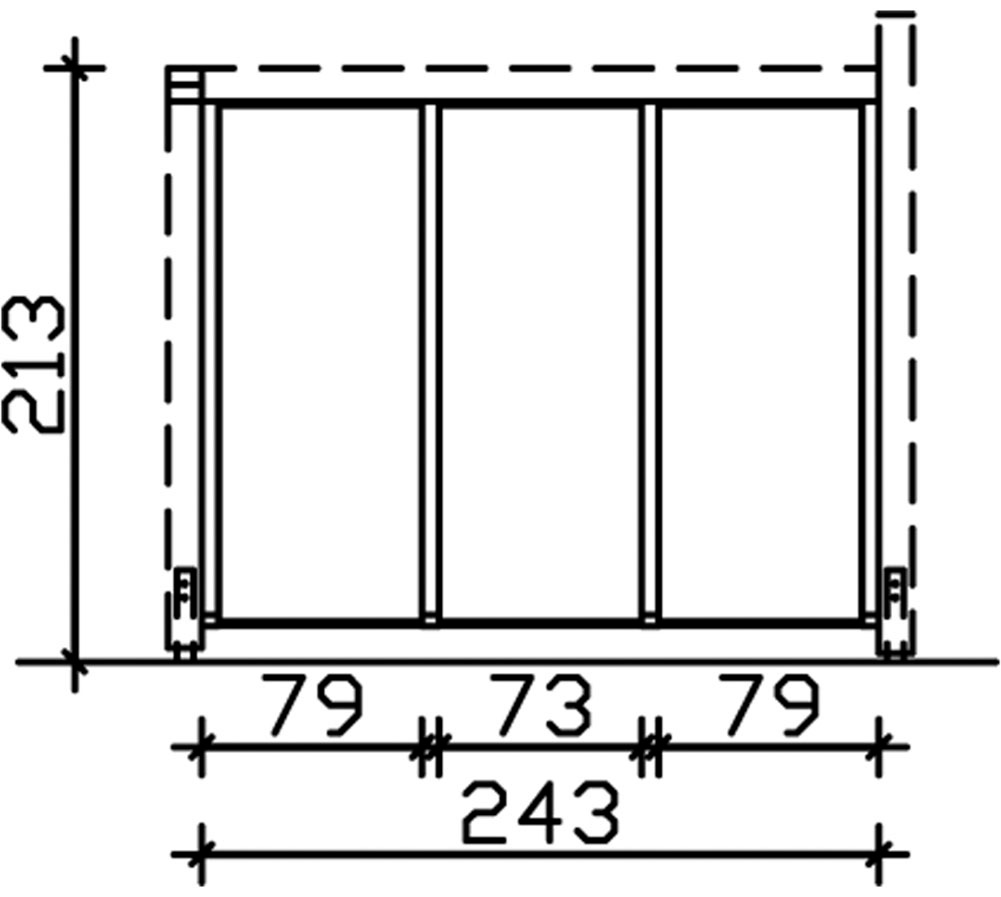 Skanholz Carport-Seitenwand, m. Polycarbonat, freistehend