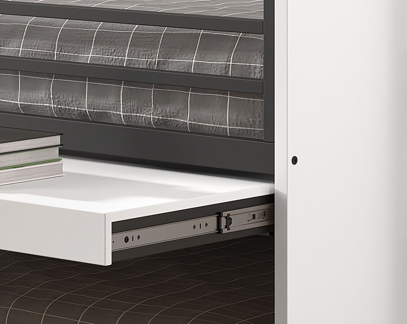 Home affaire Etagenbett, (Made in Europe), für kleine Räume, 2 Liegefl., Bettschublade, inkl. Schreibtisch, Dekor