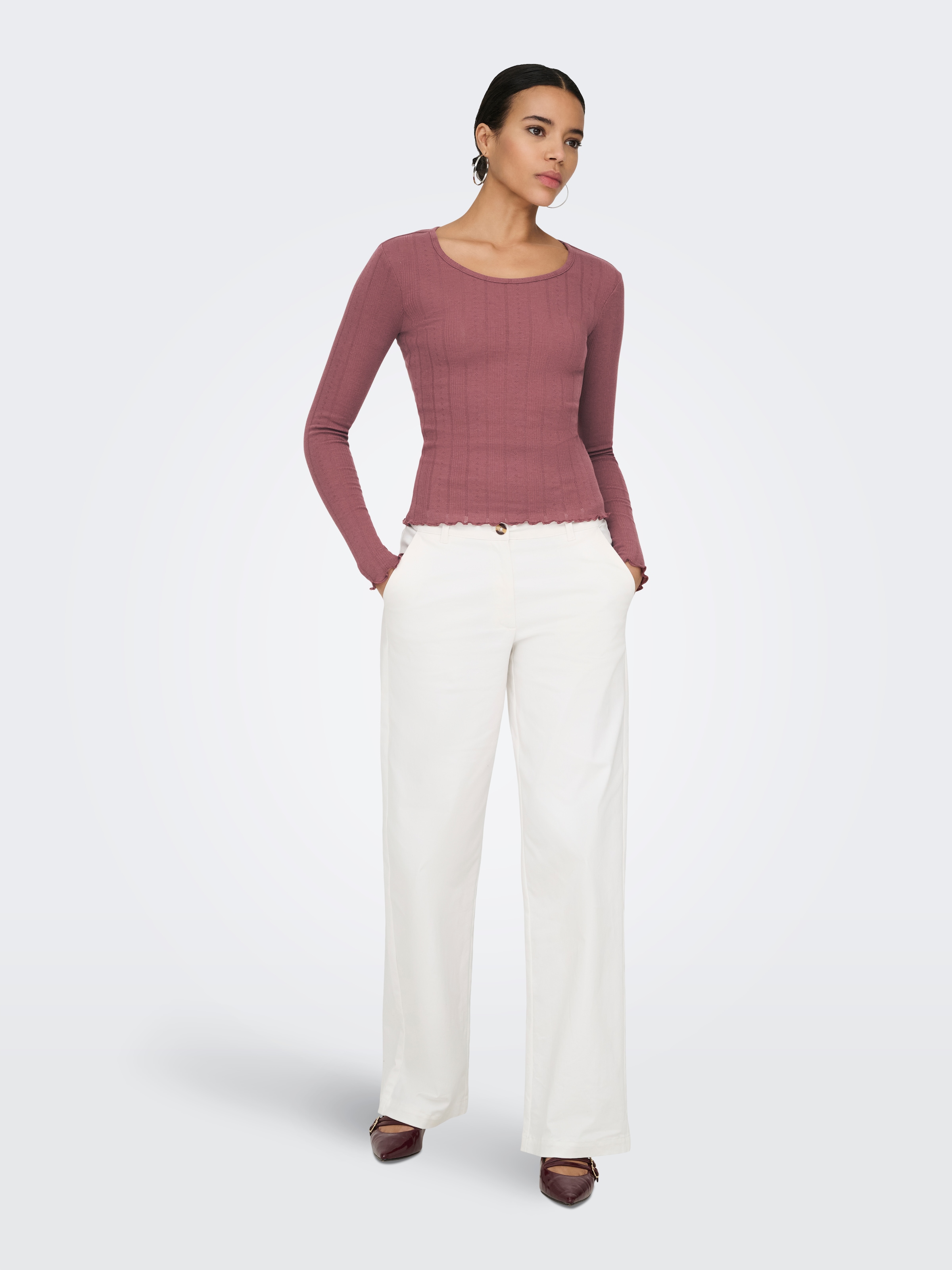 ONLY Langarmshirt »ONLTENNA O-NECK L/S TOP JRS NOOS«