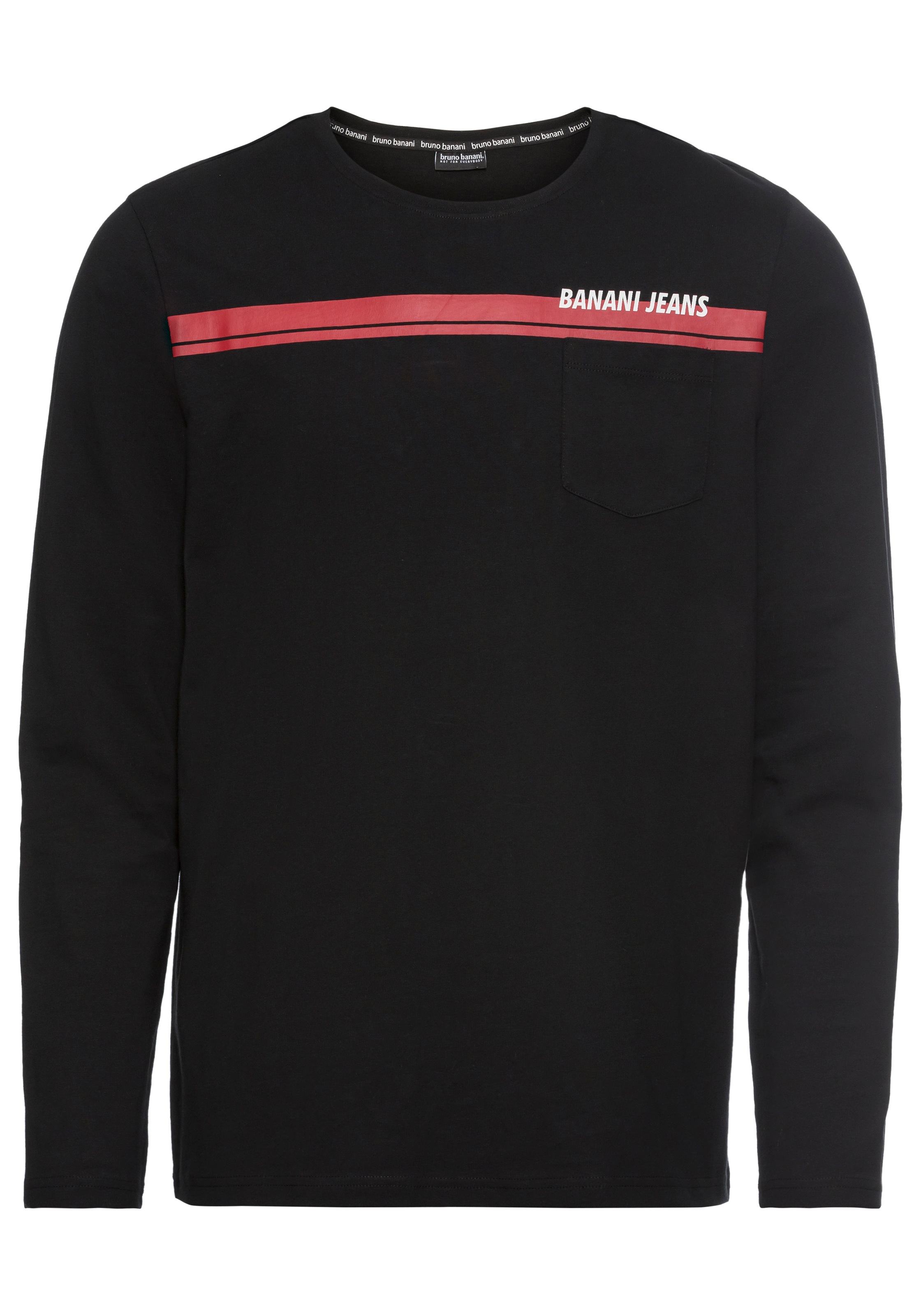 Bruno Banani Langarmshirt, Mit Brusttasche und Frontprint