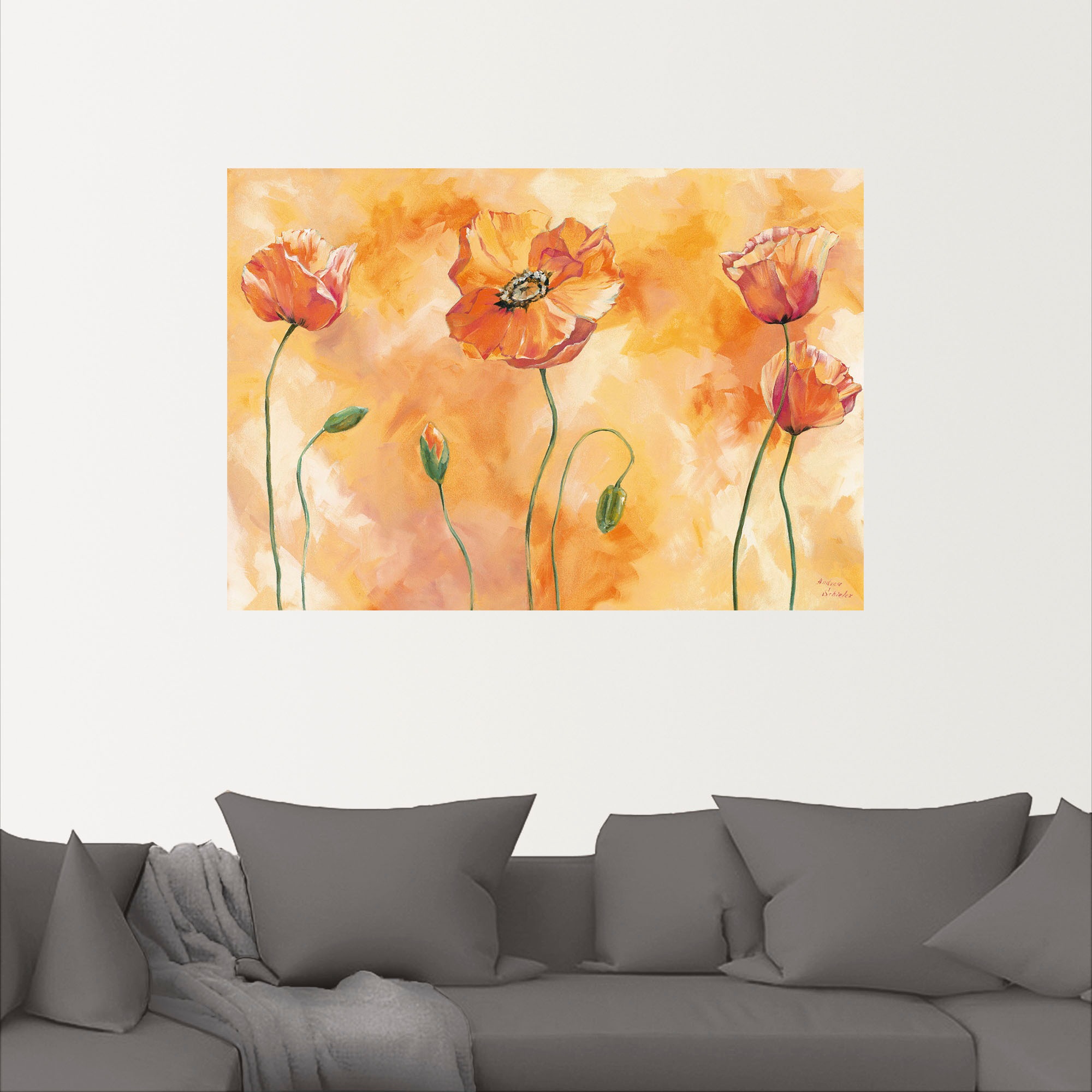 Artland Wandbild »Mohnkomposition«, Blumen, (1 St.), als Alubild, Outdoorbi günstig online kaufen