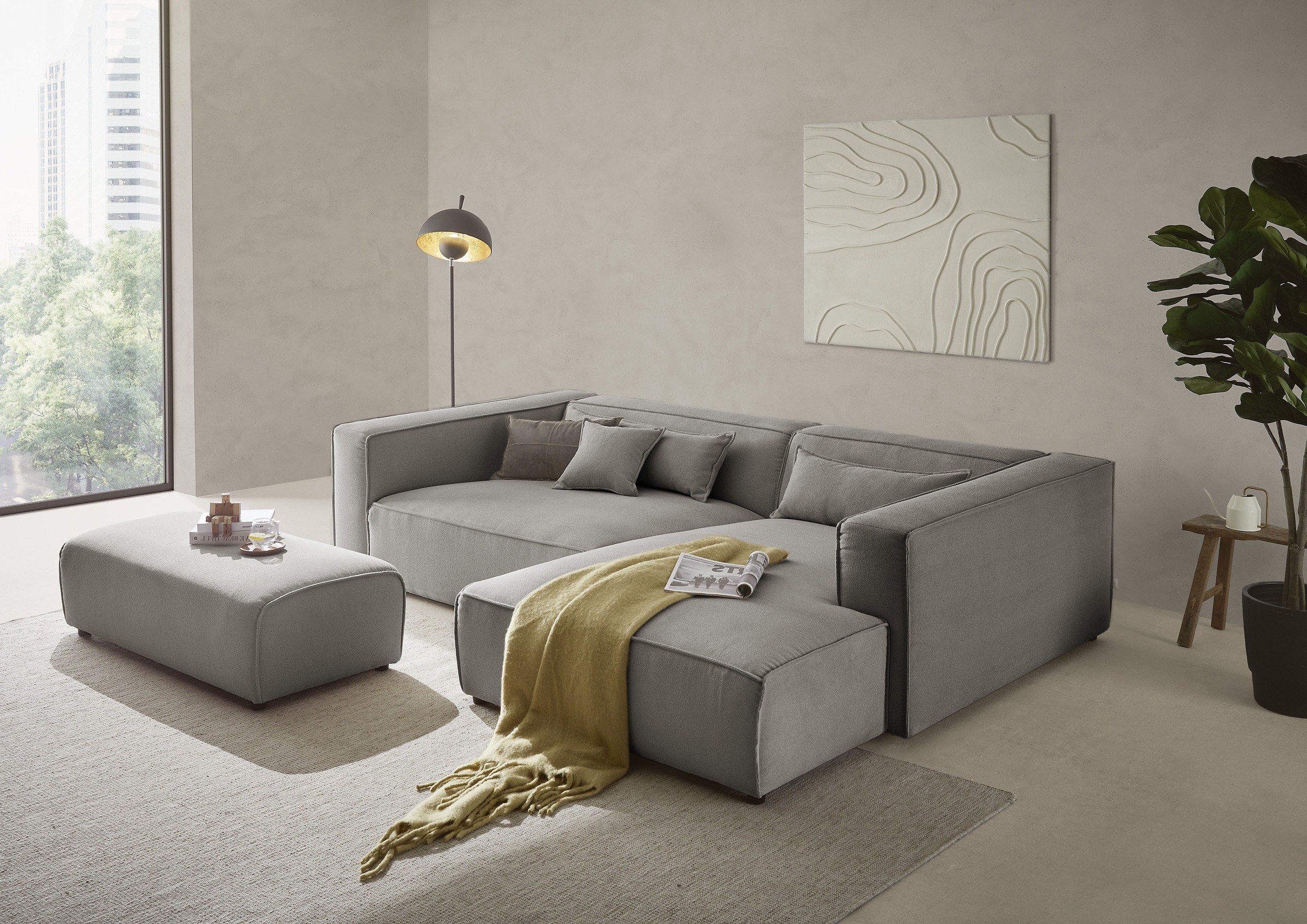 LeGer Home by Lena Gercke Ecksofa »PIARA XXL, L-Form, Schlaffunktion, Cord, günstig online kaufen
