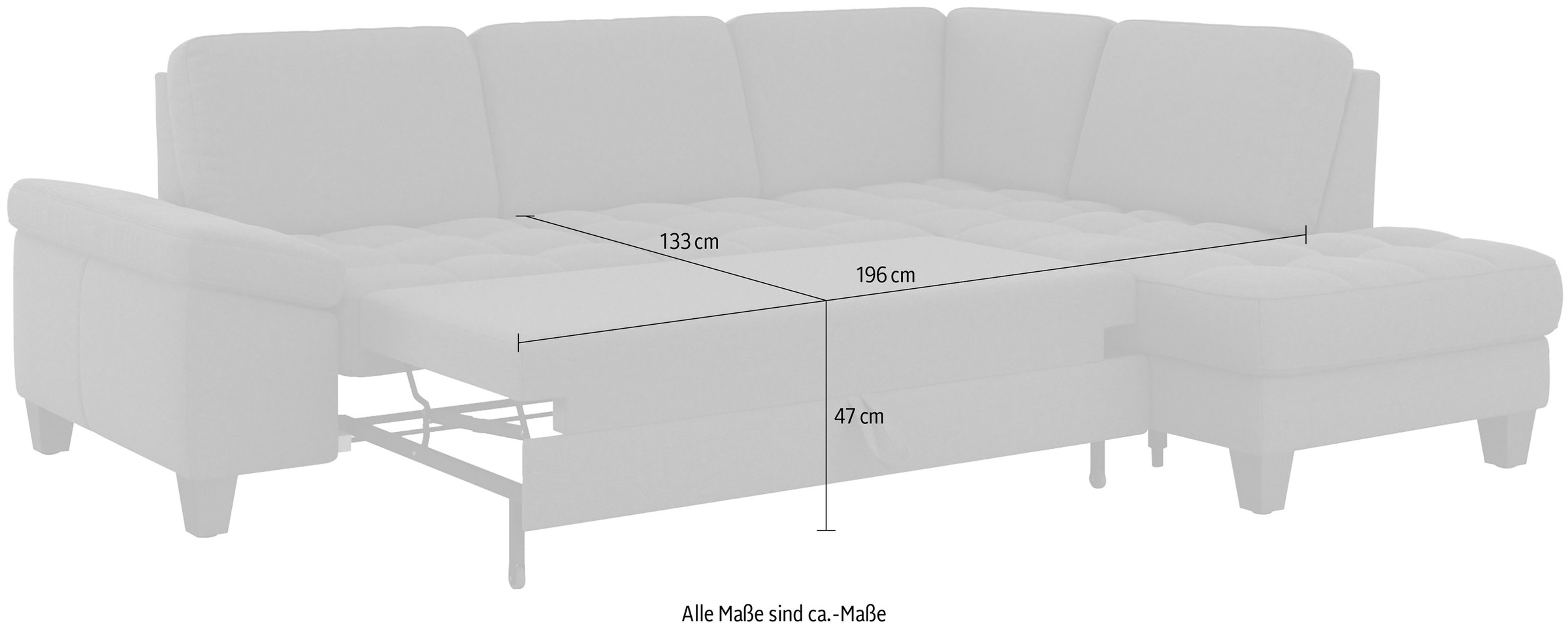 sit&more Ecksofa »Westham L-Form«, mit Ottomane, mit oder ohne Bettfunktion, Bettkasten, Verstellung