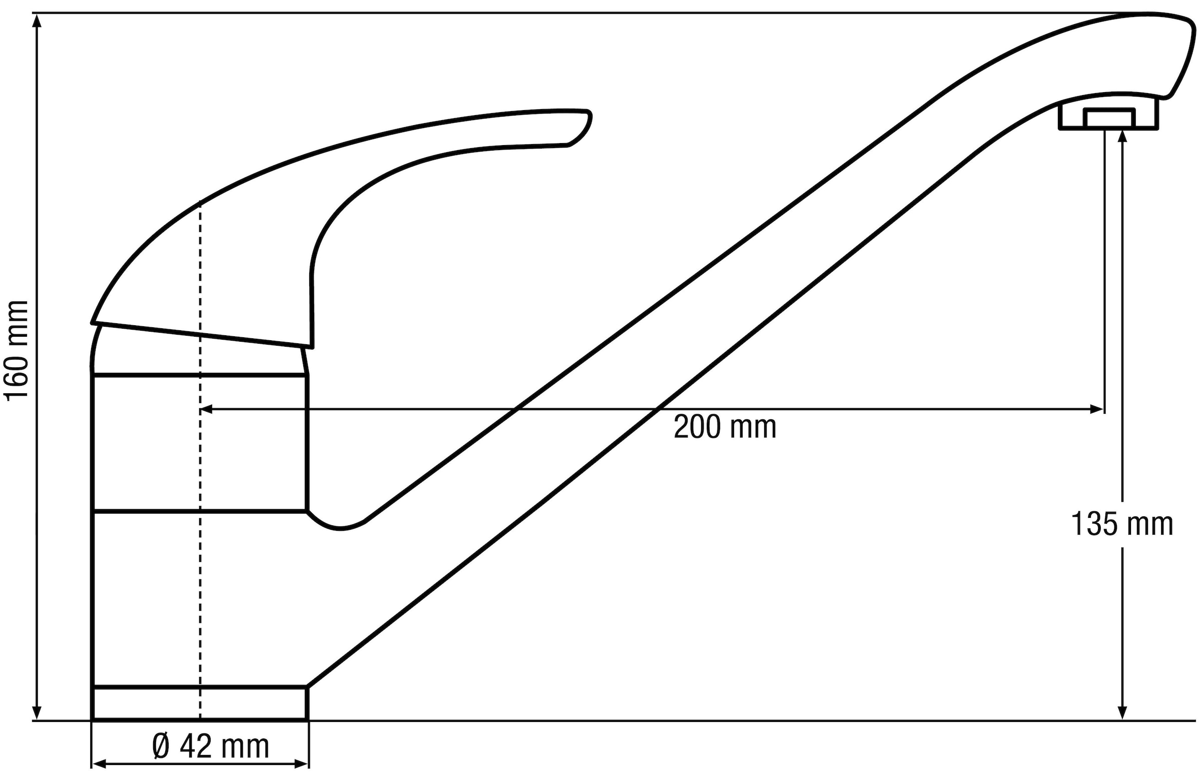 CON:P Spültischarmatur »Einhebelarmatur "Anza", HD, Messing, verchromt«