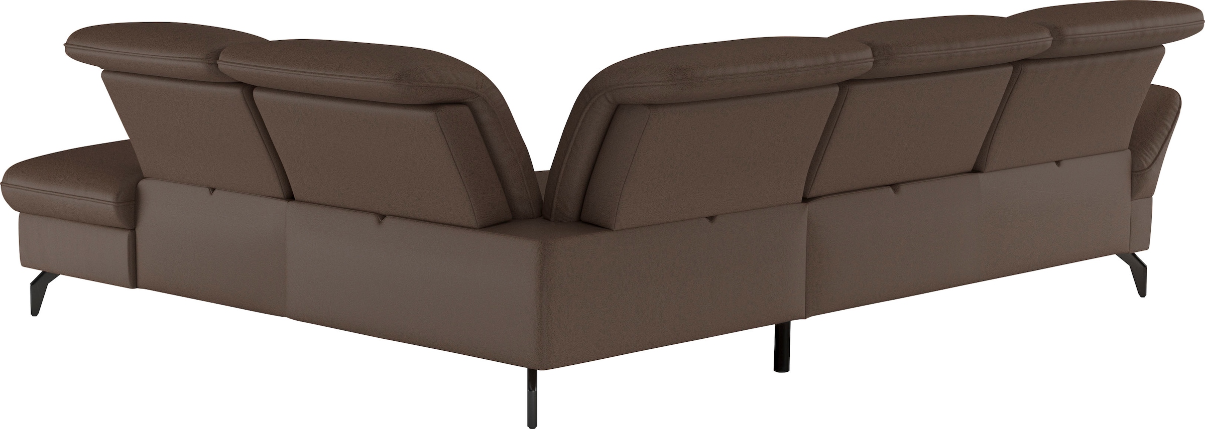 sit&more Ecksofa »Leandro L-Form«, Wahlweise mit Bett-, Kopfteil - und Armlehnfunktion, sowie Stauraum