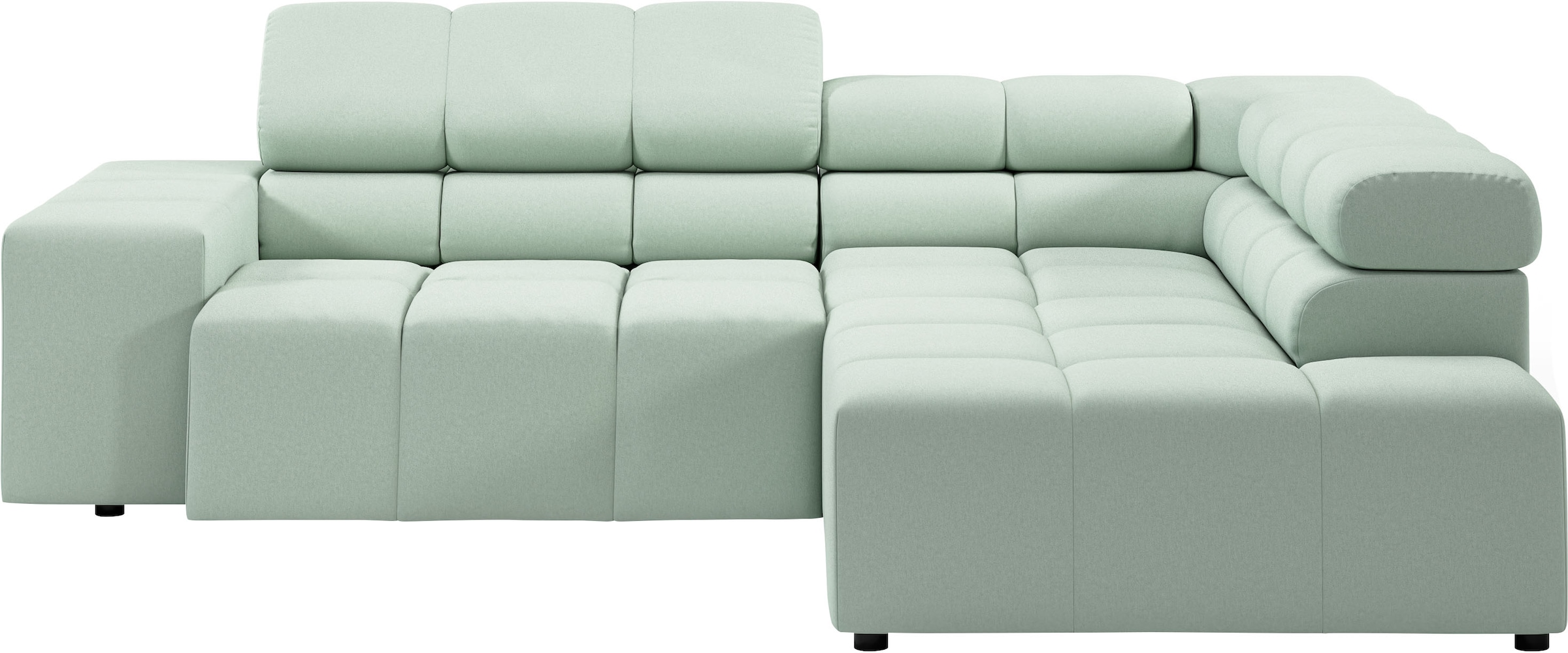 INOSIGN Ecksofa »Ancona, incl. Kopfteilverstellung + 3 Zierkissen, L-Form, Breite 249cm«, wahlweise motorische Sitztiefenverstellung, B/T(H: 249/215/70 cm