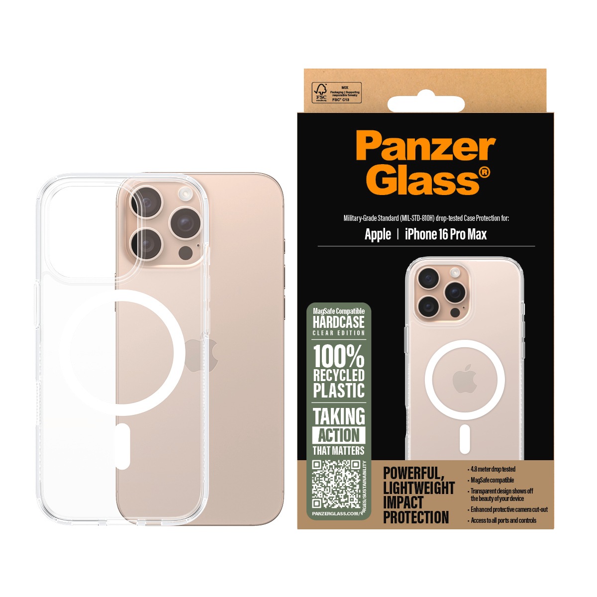 CARE BY PANZERGLASS Handyhülle »HardCase mit MagSafe für Apple iPhone 16 Pro Max« Backcover, Schutzhülle, Handyschutzhülle, Case, Schutzcase,...