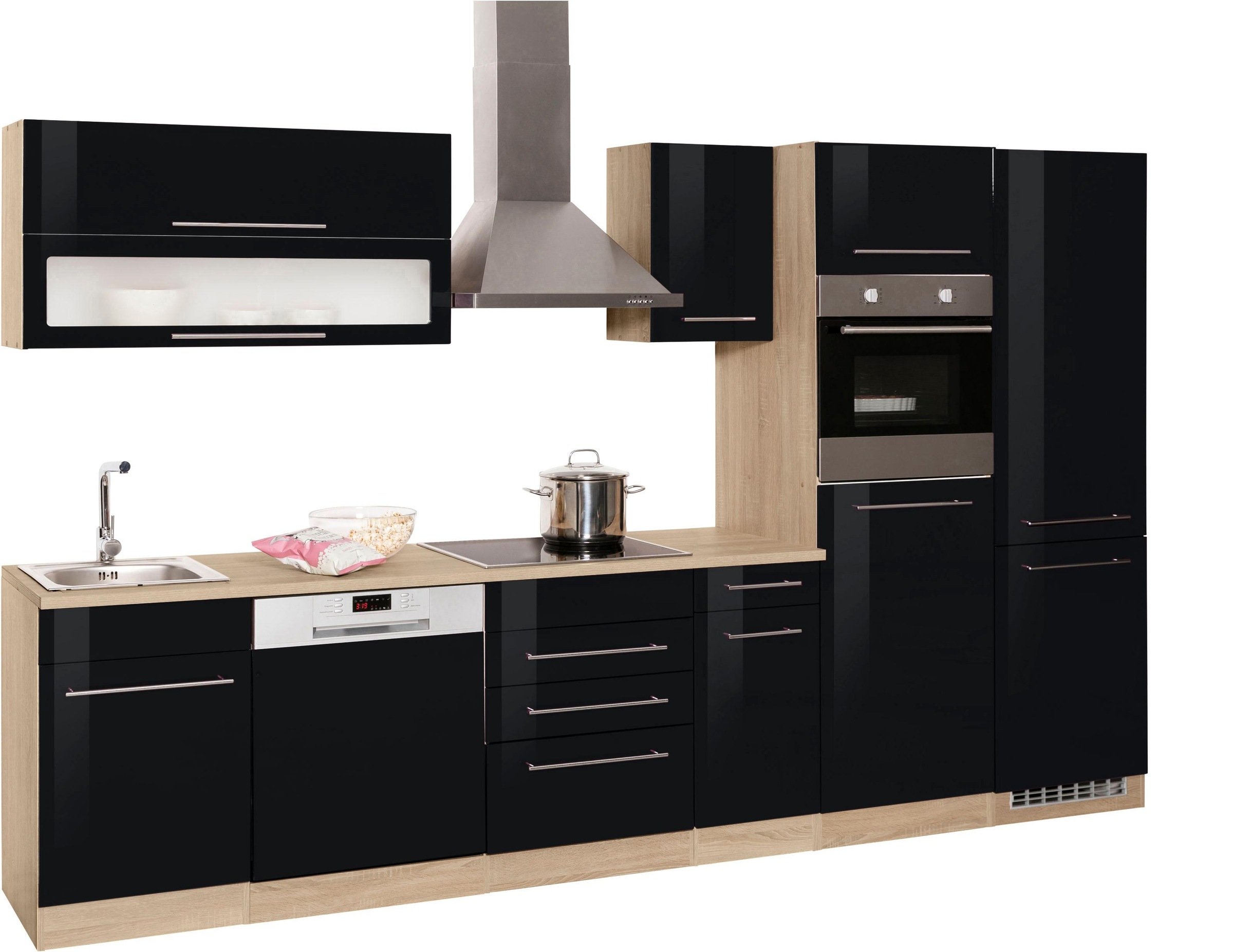 KOCHSTATION Küchenzeile »KS-Eton«, mit E-Geräten, Breite 330 cm