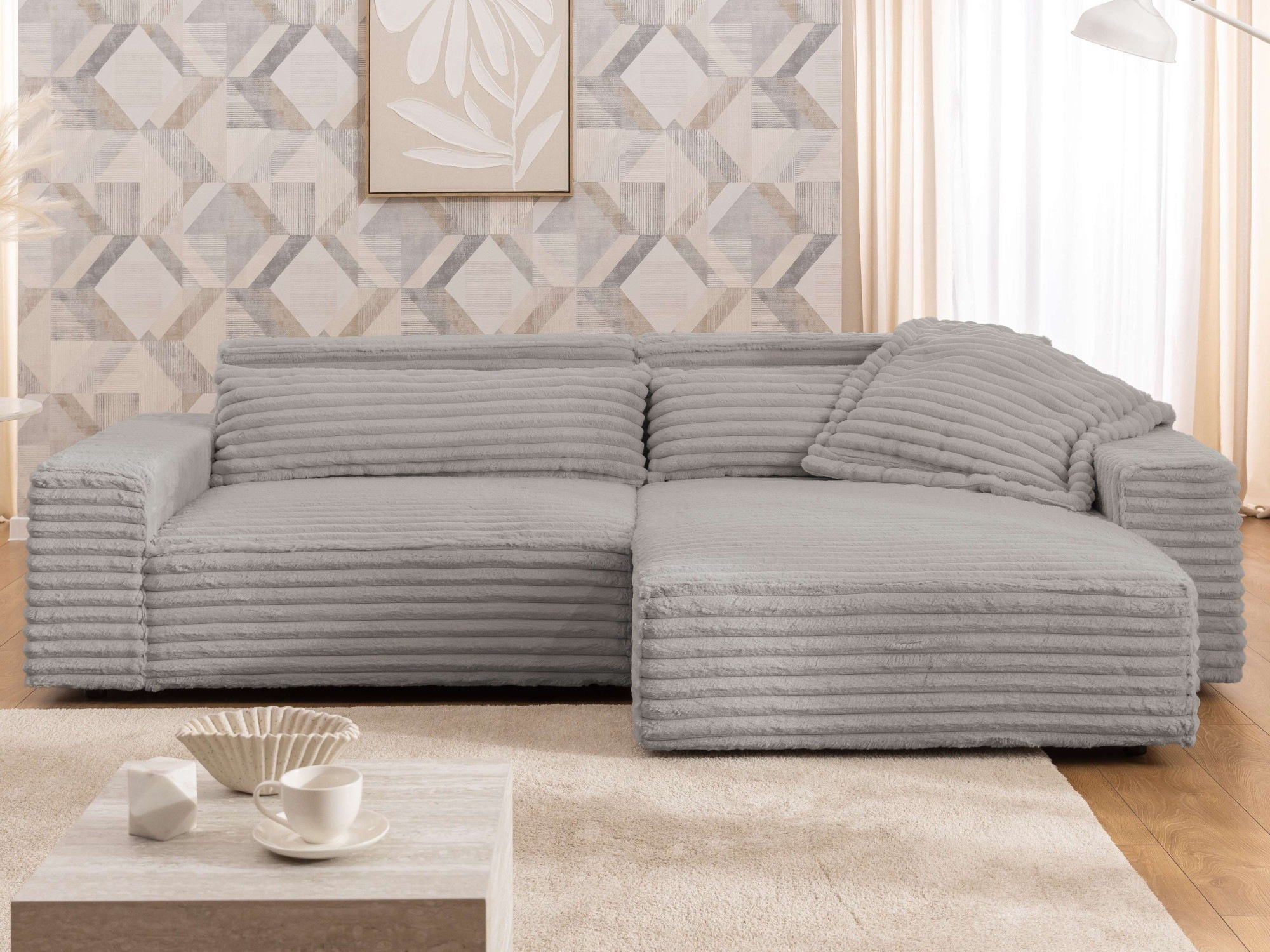 OTTO home Ecksofa »KINLEE Design-Sofa mit Recamiere rechts/links, Maße B/T/ günstig online kaufen