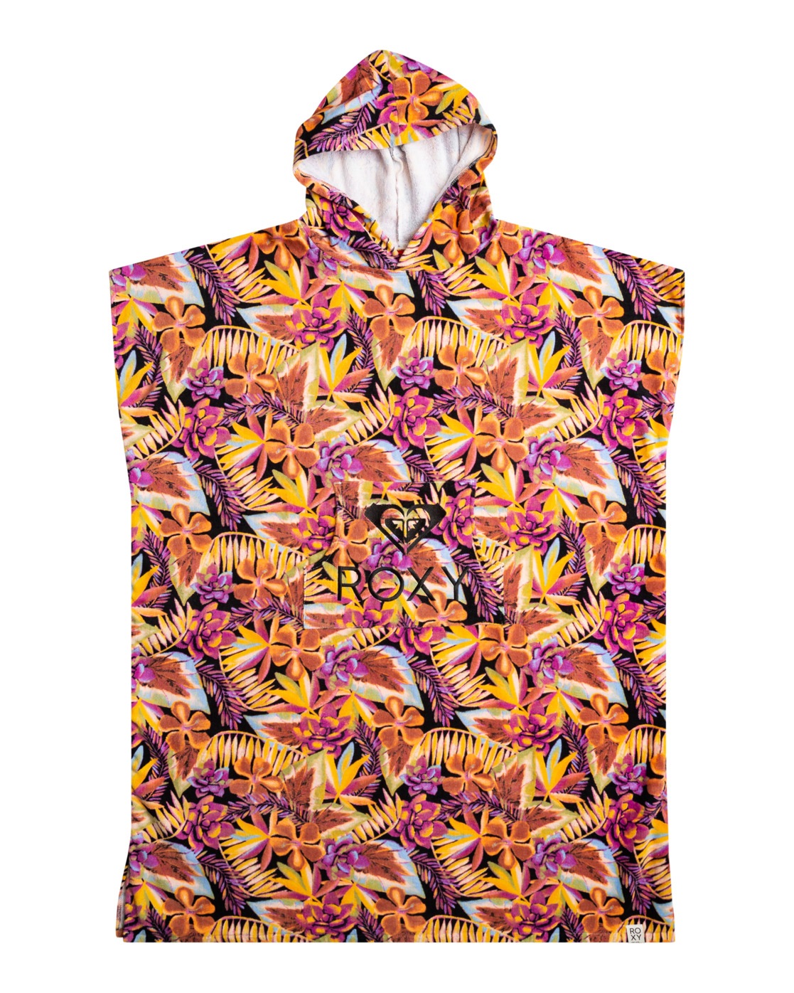 ROXY Fleeceponcho »Stay Magical Printed« mit Kapuze Anthracite Hot Tropics Swim Ax 100 % Baumwolle Einheitsgröße