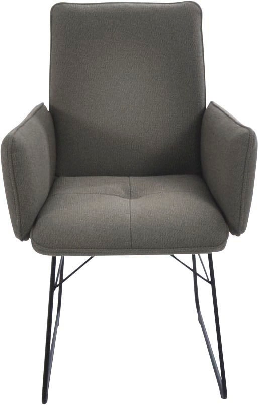 K+W Komfort & Wohnen Armlehnstuhl () 1 Stk.Drahtkufengestell in Metall schw günstig online kaufen