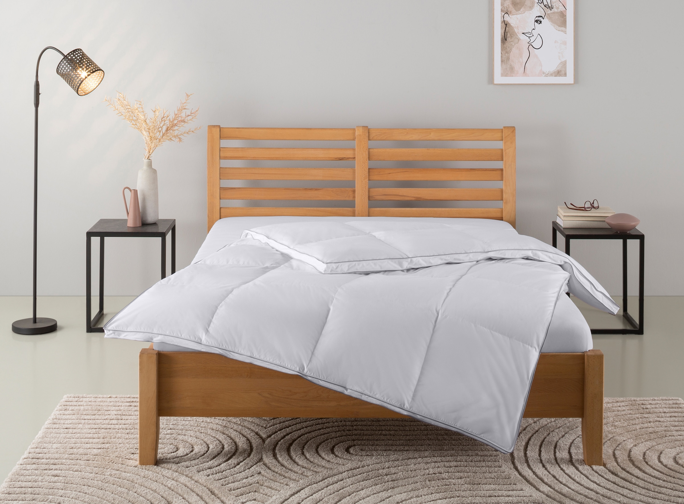 OTTO home Daunenbettdecke »Moulle, Bettdecke 135x200 cm und 155x220 cm« warm Füllung 90% Daunen & 10% Federn 1 Stk. tlg. Bettdecken, Sommer oder Winter, Decke, Made in Germany, atmungsaktiv