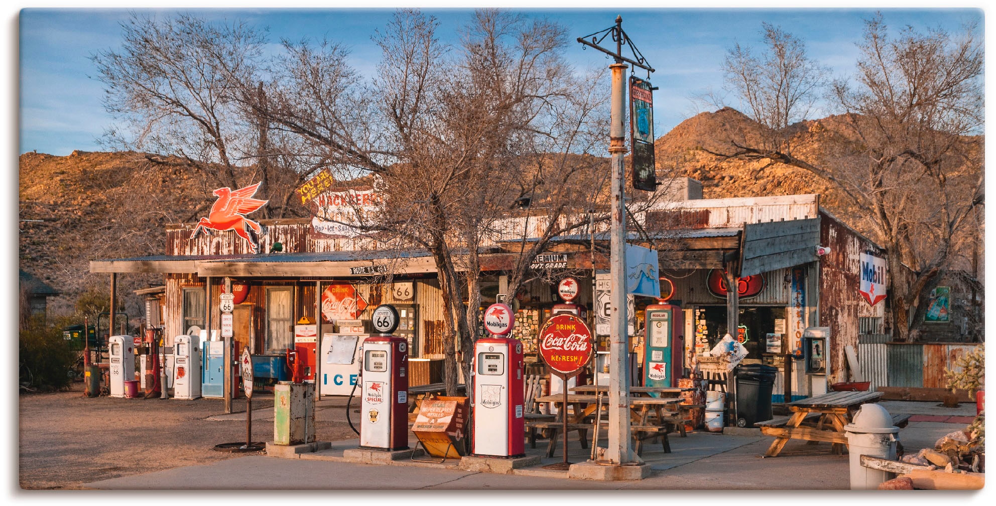 Artland Wandbild »Tankstelle an der Route 66 in Arizona« Gebäude 1 Stk. tlg günstig online kaufen
