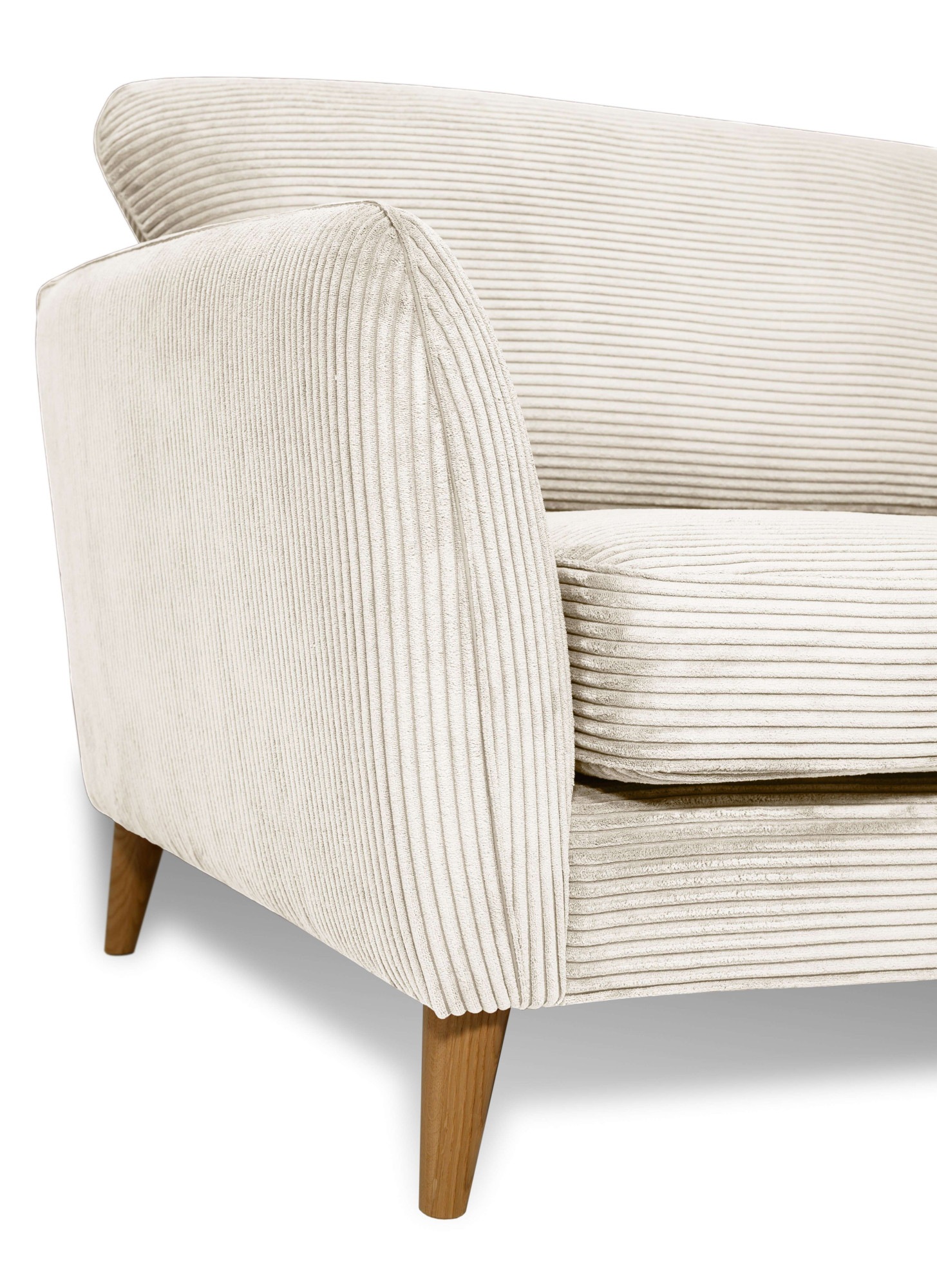 Home affaire 2-Sitzer »MARSEILLE Kompaktsofa 170 cm, Cord, Flachgewebe, Struktur, Webstoff«, Massivholzbeine Eiche, Landhausstil, Wellenunterfederung