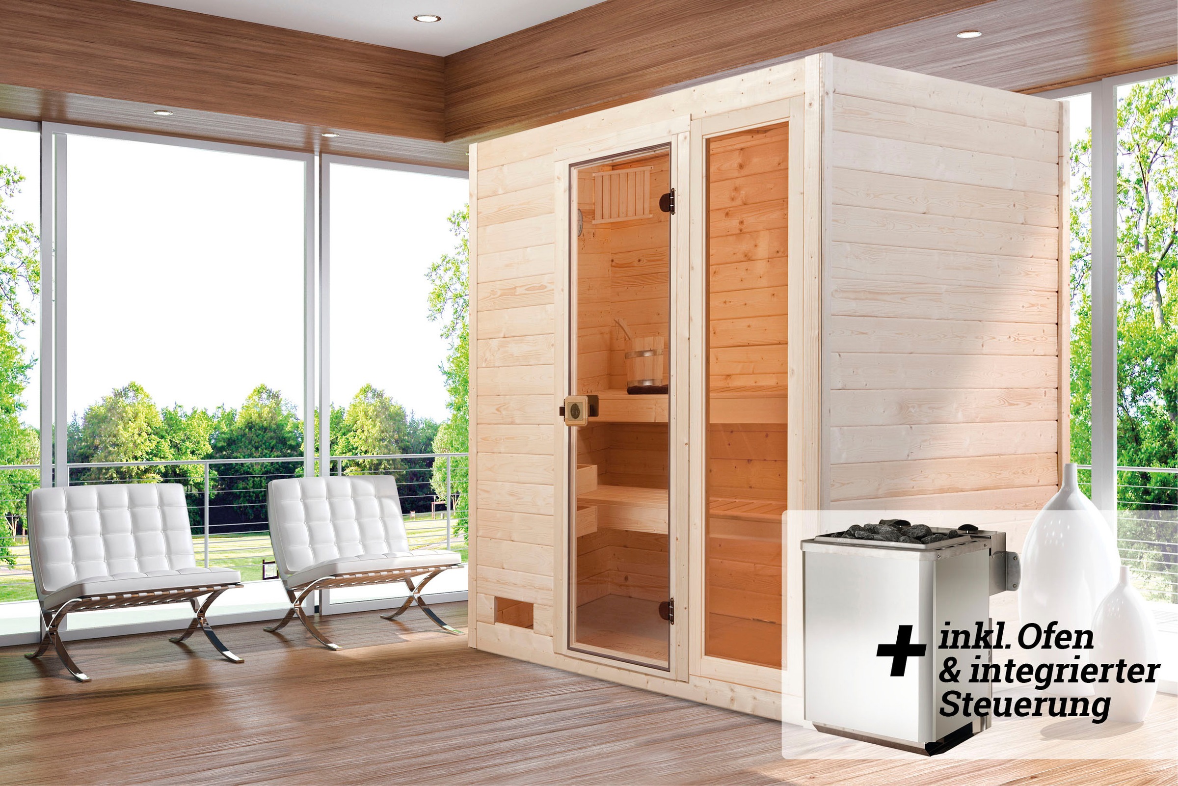 weka Sauna »Valida« Set,  9 kW-Ofen mit integrierter Steuerung