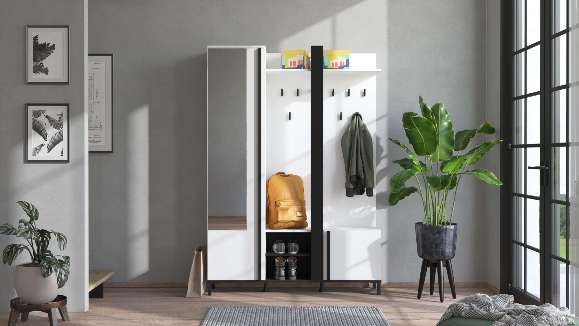 Home affaire Kompaktgarderobe »Nino Flurgarderobe, Dielenschrank, Flurmöbel günstig online kaufen