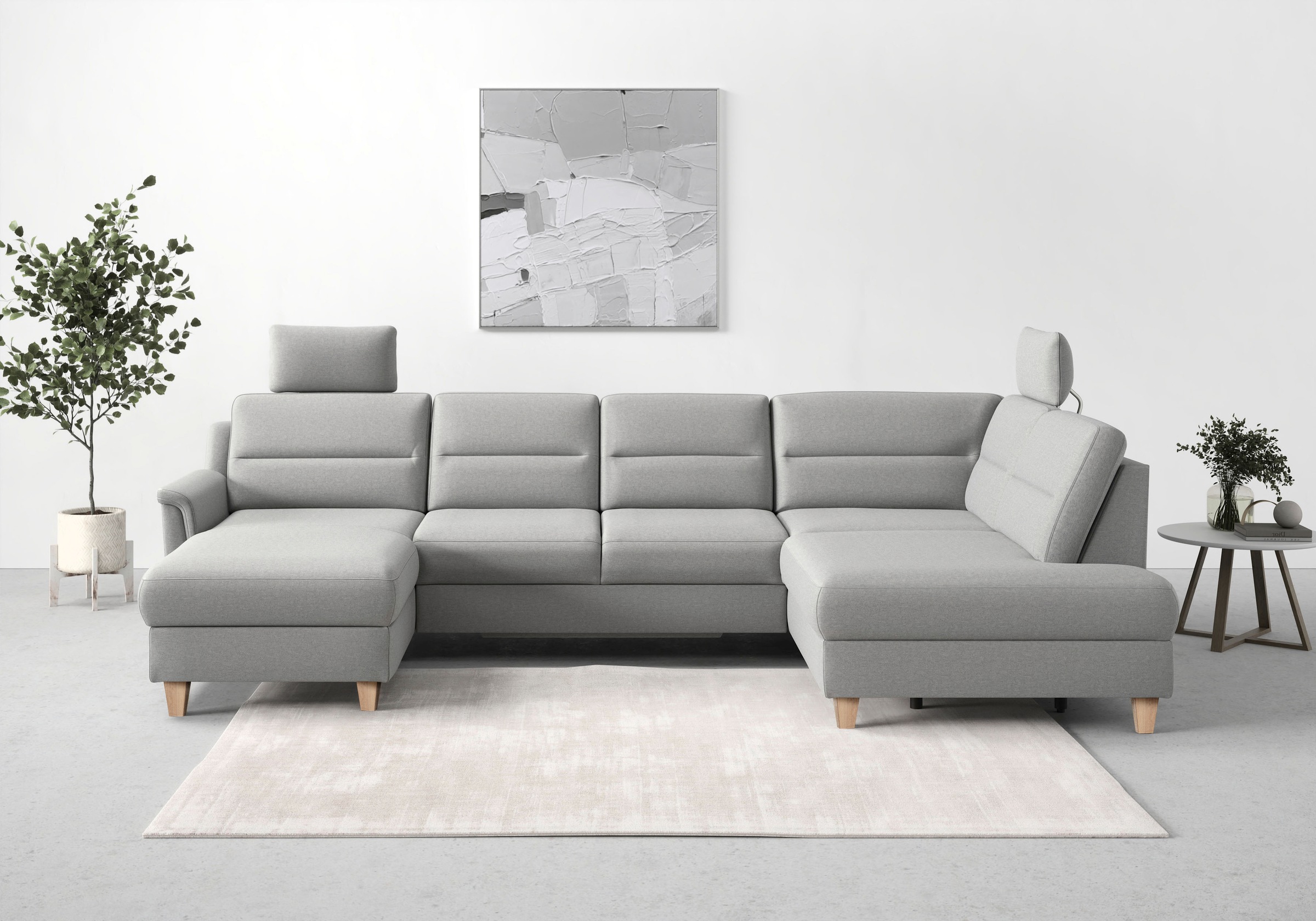 sit&more Wohnlandschaft »Farö U-Form«, inklusive Federkern, wahlweise mit Bettfunktion und Bettkasten