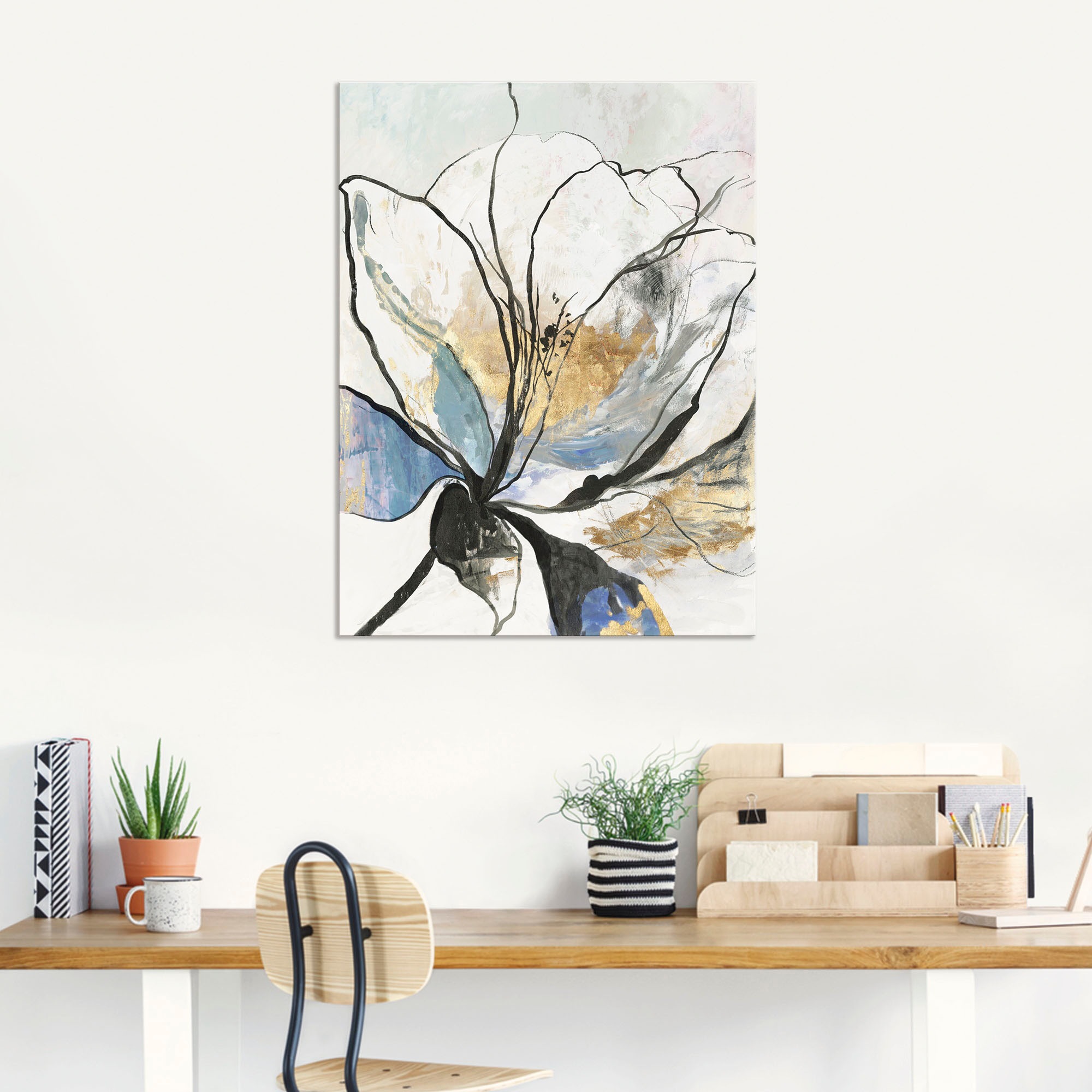 Artland Wandbild »Umrissenes Blumenmuster I«, Blumenbilder, (1 St.), als Alubild, Outdoorbild, Leinwandbild, Poster, Wandaufkleber