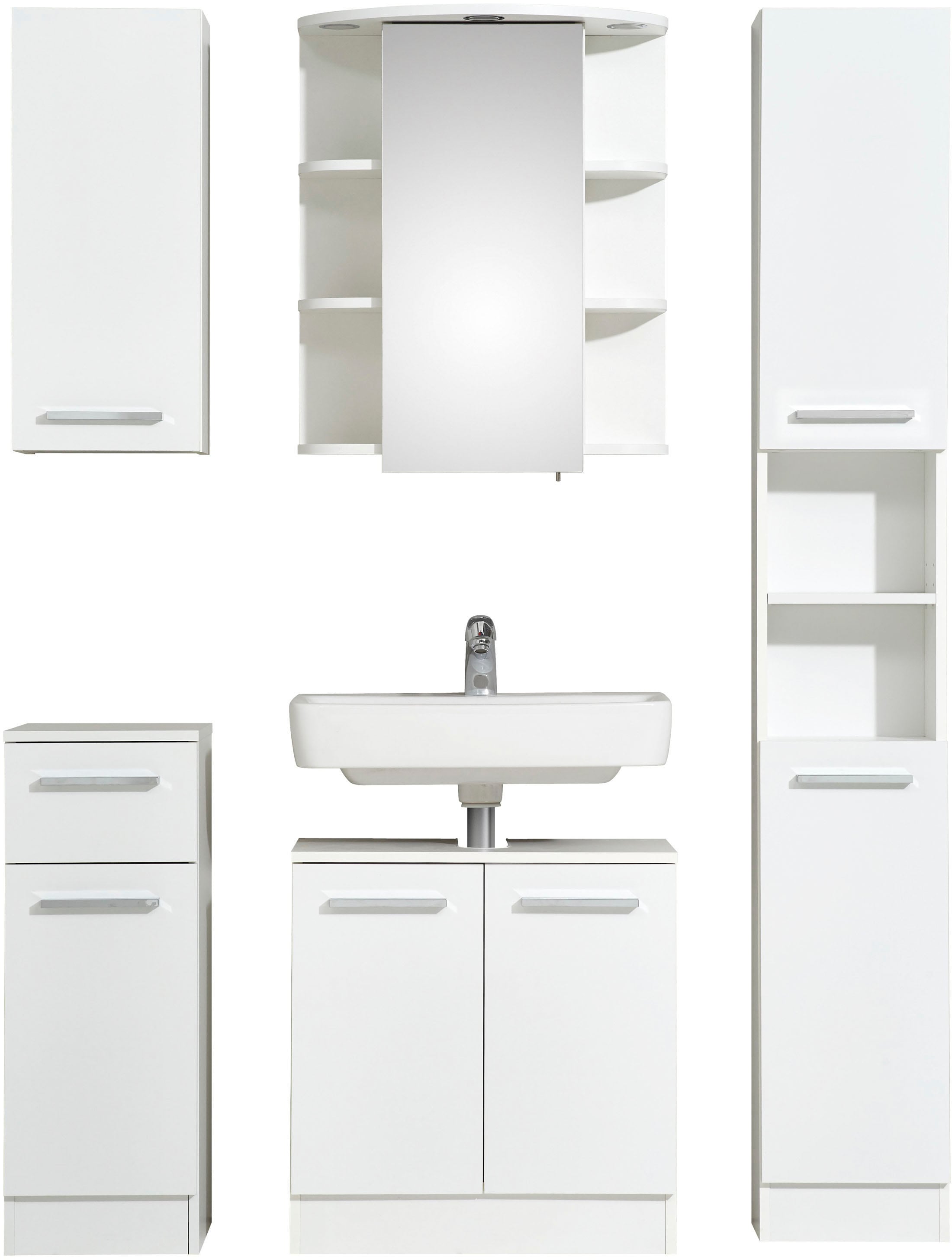 Saphir Badmöbel-Set »Quickset 335 5-teilig, Waschbeckenunterschrank mit LED günstig online kaufen