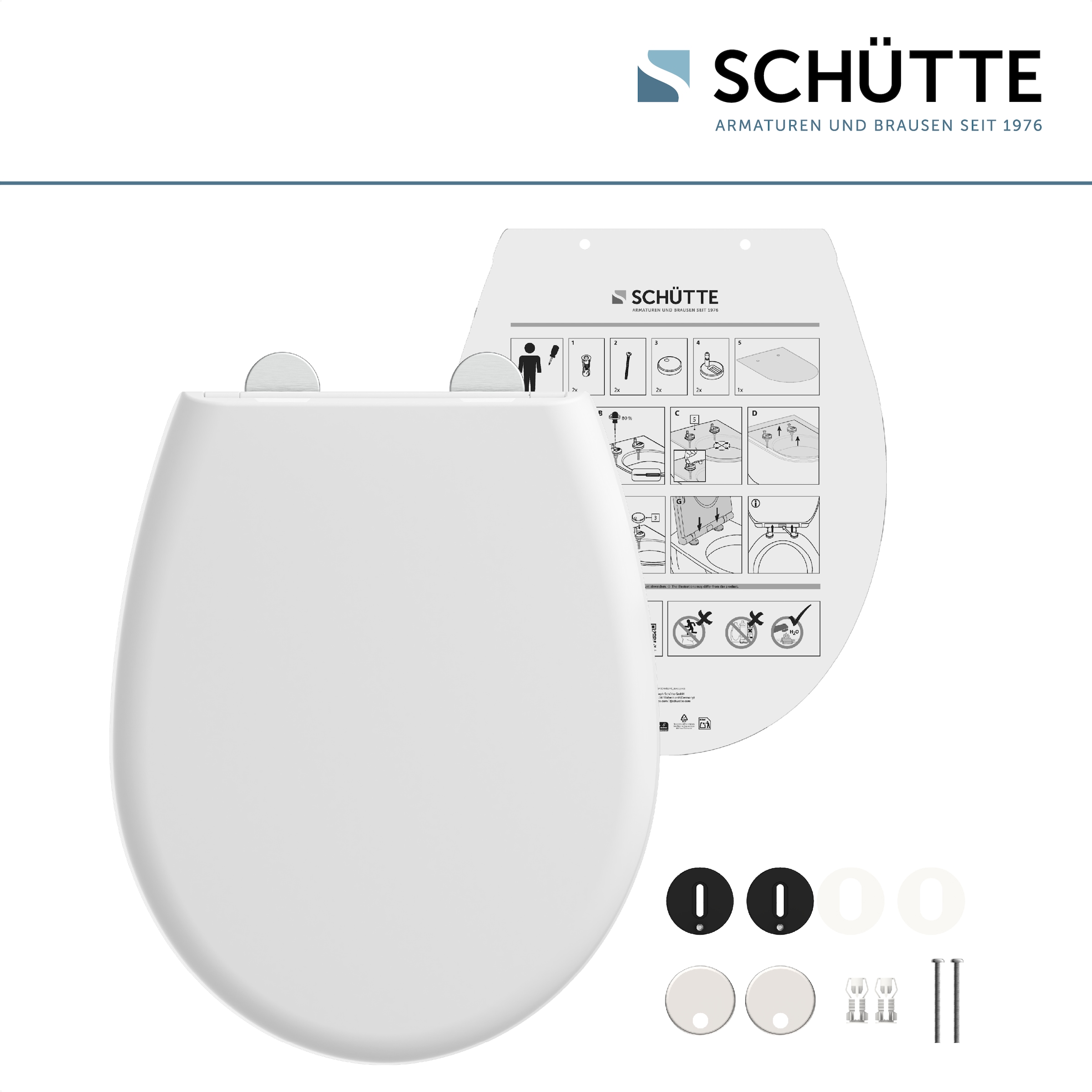 Schütte WC-Sitz »WHITE PREMIUM« Thermoplast, Absenkautomatik, Schnellverschluss, belastbar bis 300 kg