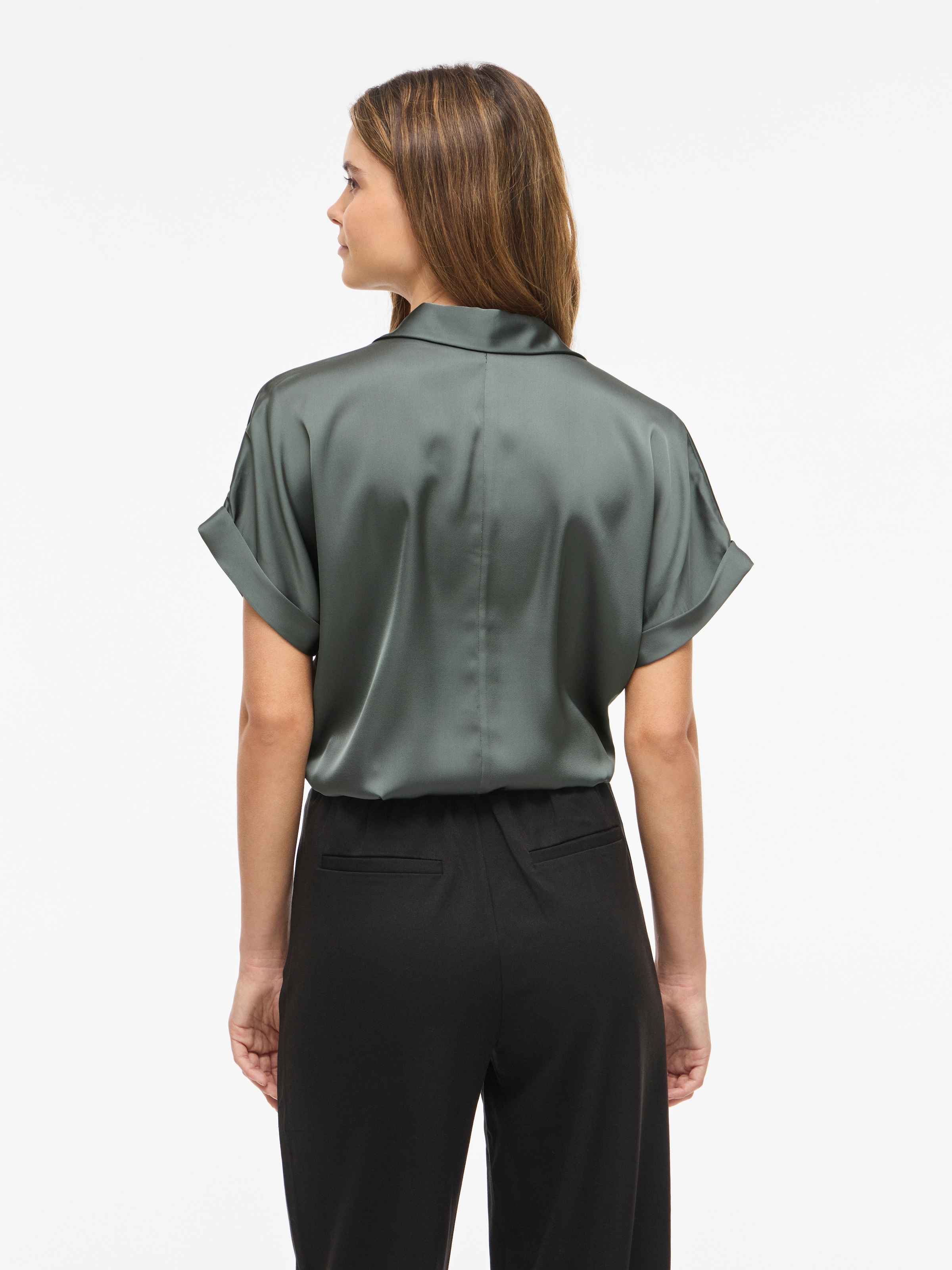 Vila Kurzarmbluse »VIENNA RAVENNA S/S TOP - NOOS« Kunstfaser, regular fit