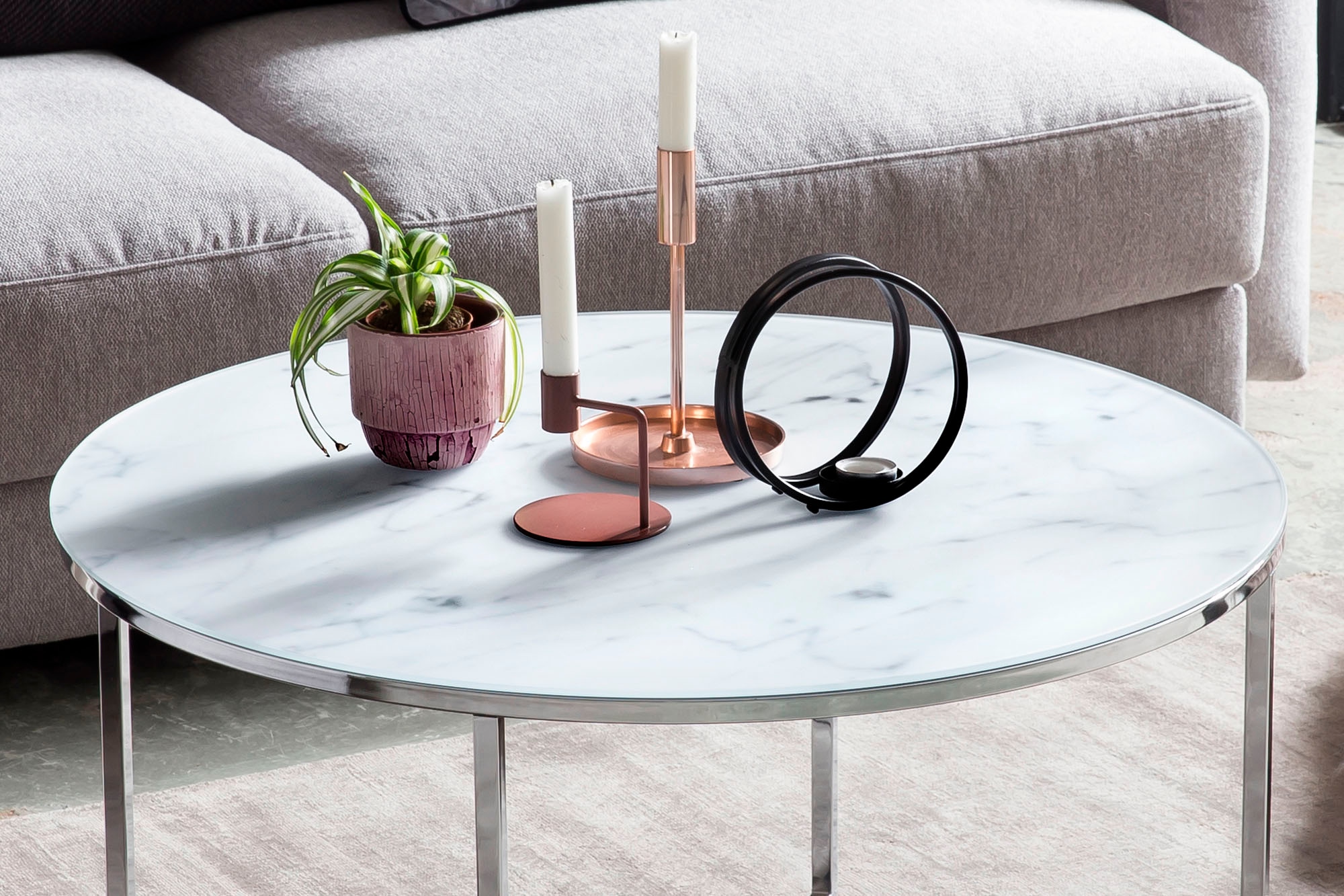 SalesFever Couchtisch, Tischplatte in Marmoroptik