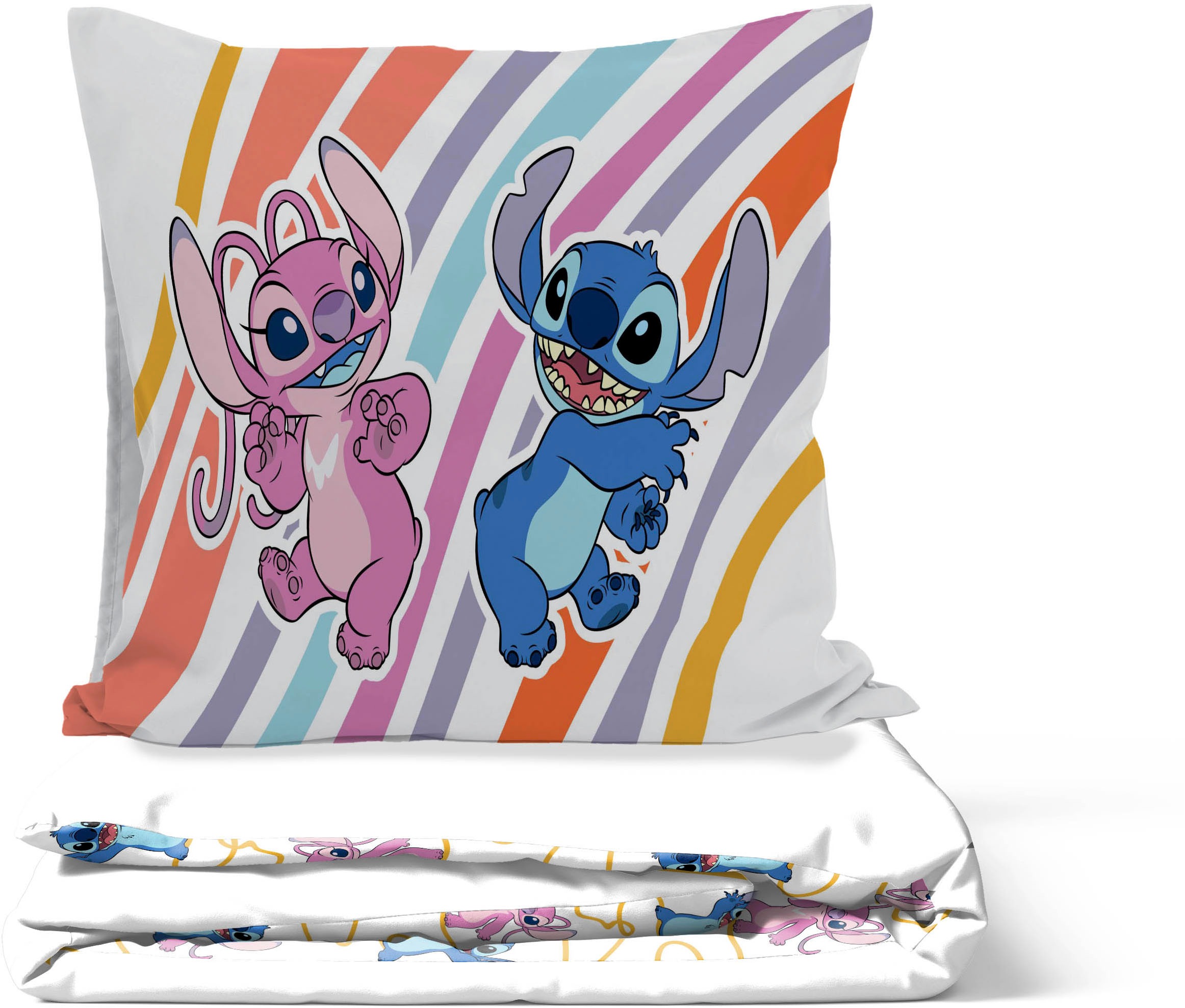 Disney Kinderbettwäsche »Disney Lilo & Stitch Bettbezug-Set 135x200 cm + Kissenbezug 80x80 cm« 2 tlg. 100 % Baumwolle, maschinenwaschbar, wendbar