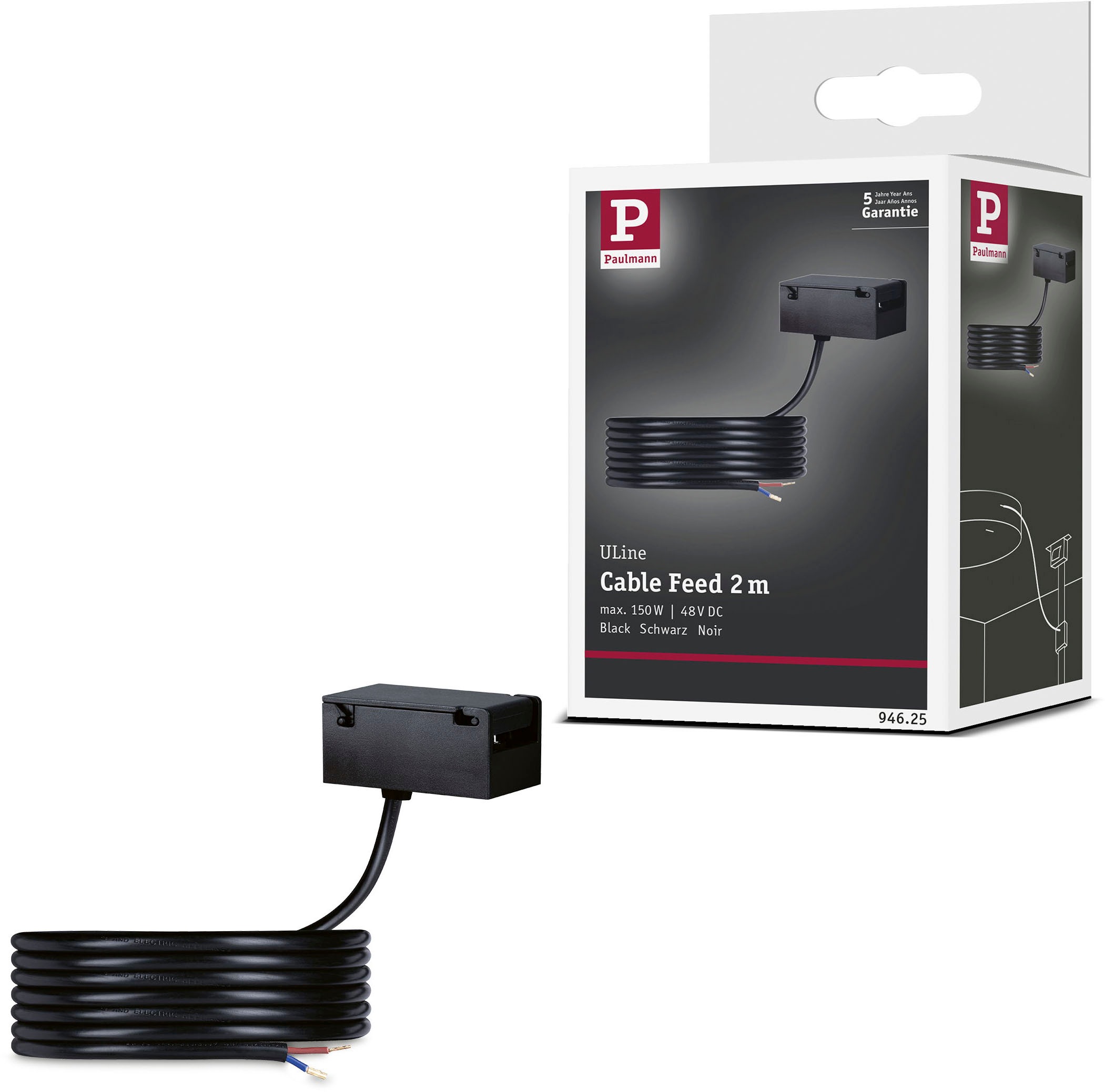 Paulmann Hängeleuchte »ULine Zubehör Einspeisung 47x26mm Schwarz« 1 Stk. günstig online kaufen