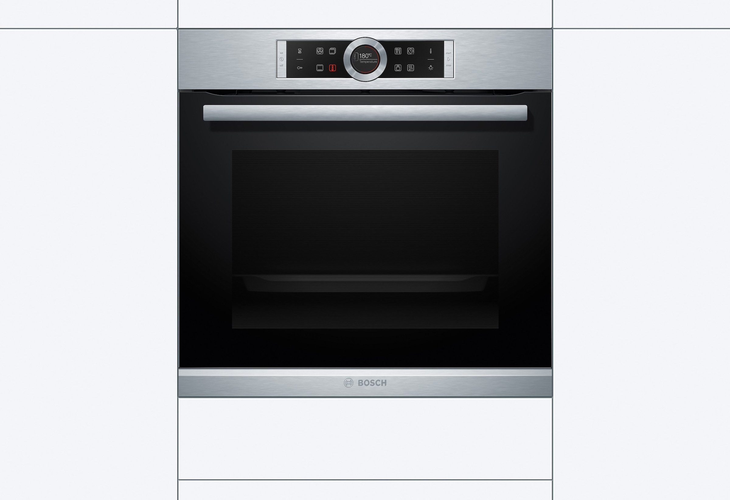 6. Bild von BOSCH Einbaubackofen »HBG635B«, Serie 8, mit Teleskopauszug nachrüstbar, ecoClean Direct, 4D-Heißluft-Eco-Ober-/Unterhitze Eco-Umluft-Infra-Grill-Großflächen-/Kleinflächengrill-Pizzastufe-Sanftgaren-Vorwärmen-Warmhalten-Auftaustufe, mit Pizzastufe