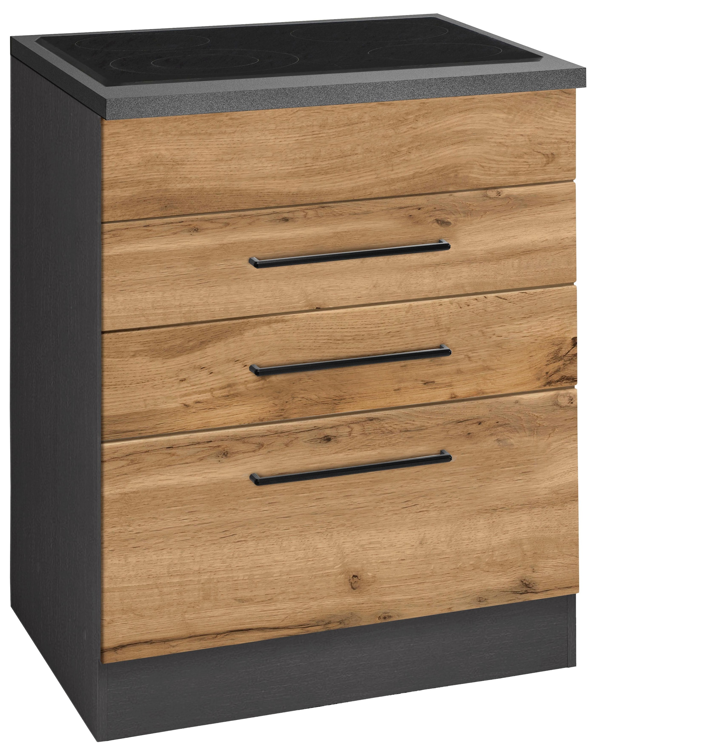 KOCHSTATION Kochfeldumbauschrank "KS-Tulsa", 60 cm breit, 2 Schubladen, 1 g günstig online kaufen