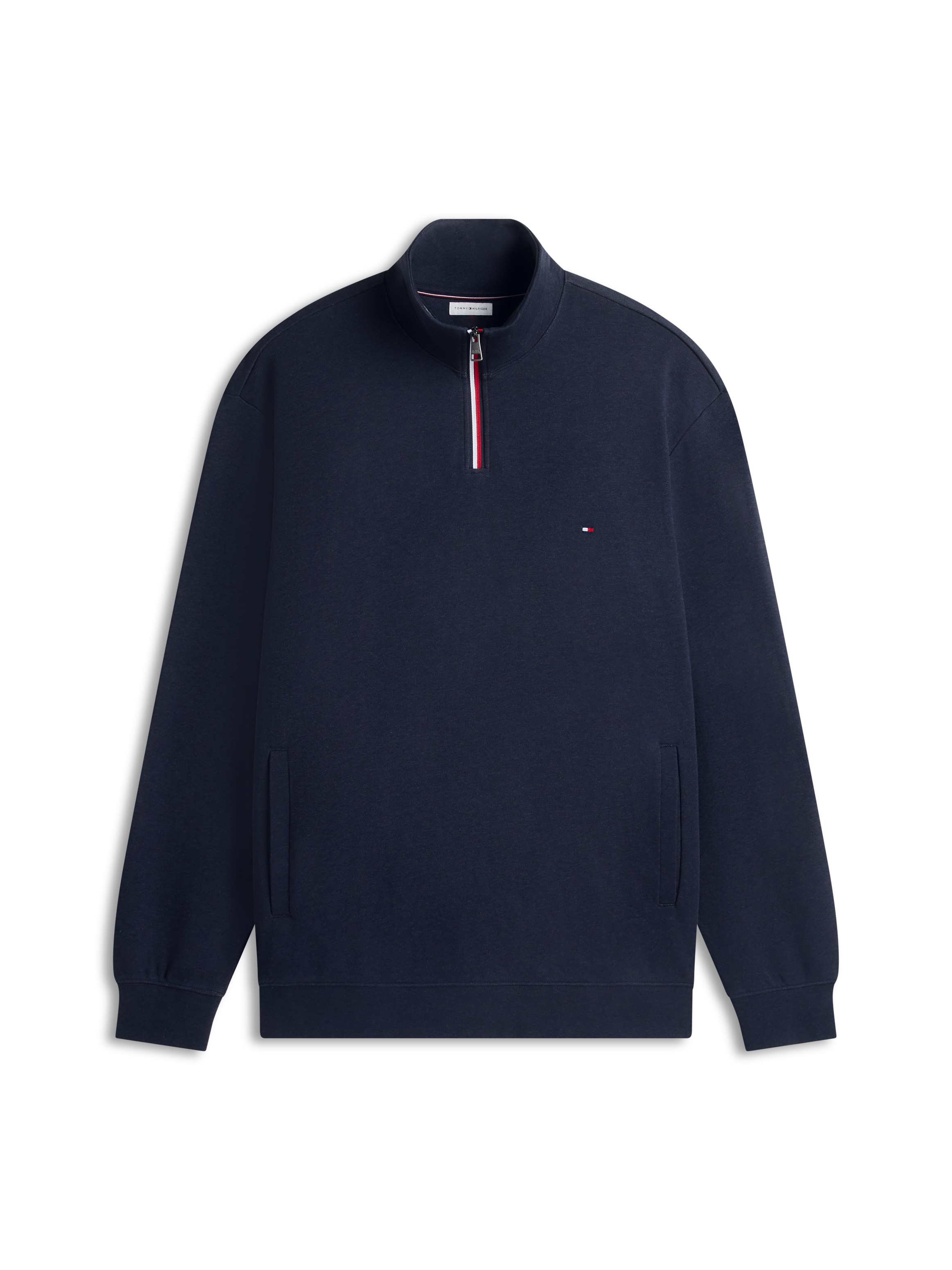 Tommy Hilfiger Big & Tall Sweatshirt »BT-RWB TERRY TIPED REGULAR 1/4 ZIP-B«, Große Größen, Troyerkragen
