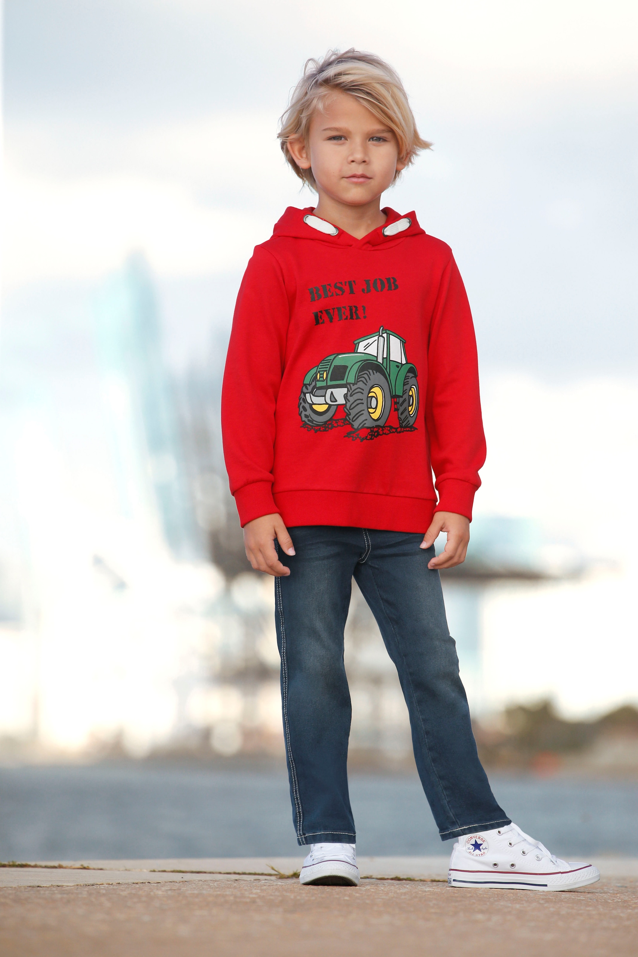 KIDSWORLD Schlupfjeans », Stretch-Jeans für kleine Jungen«, bequeme Passform, gerade Beinform, mit Gummizug im Bund