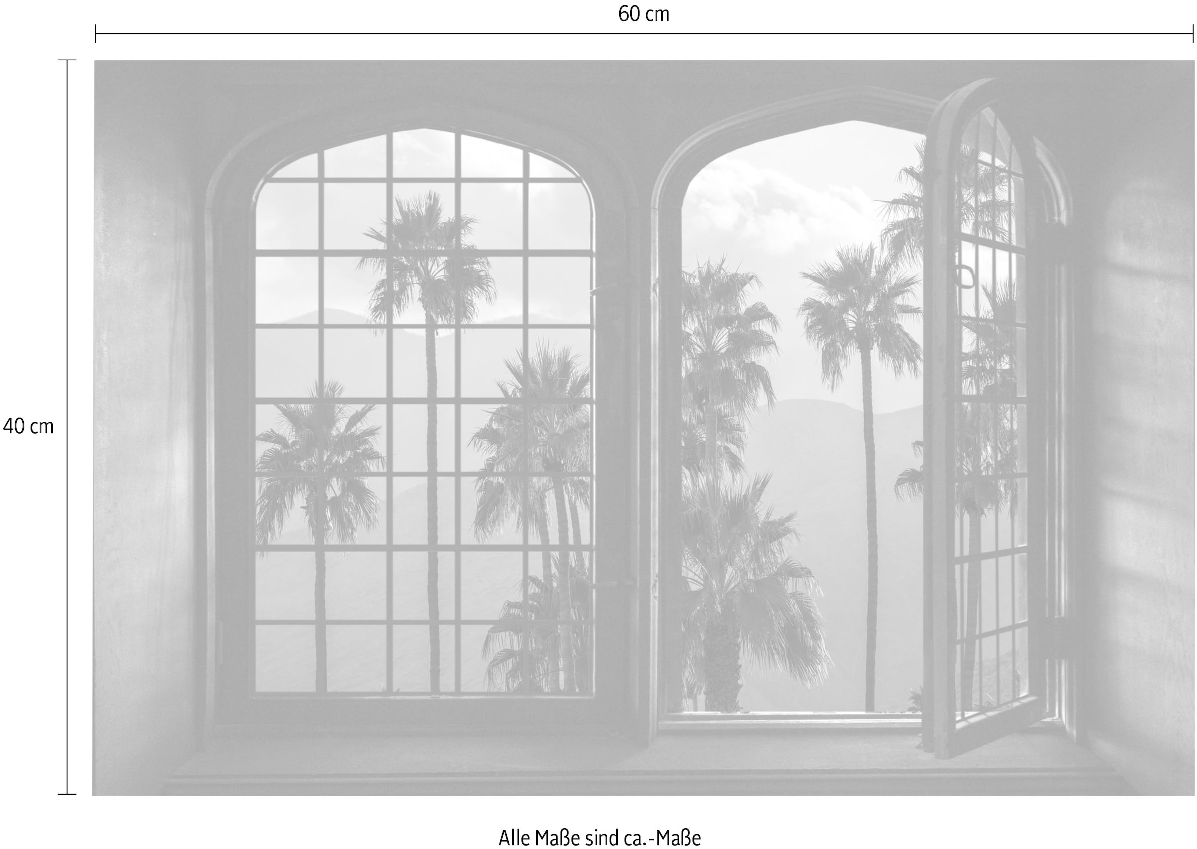 queence Wandsticker »Palmen«, Wandsticker, Wandbild, selbstklebend, 3D, Fenster
