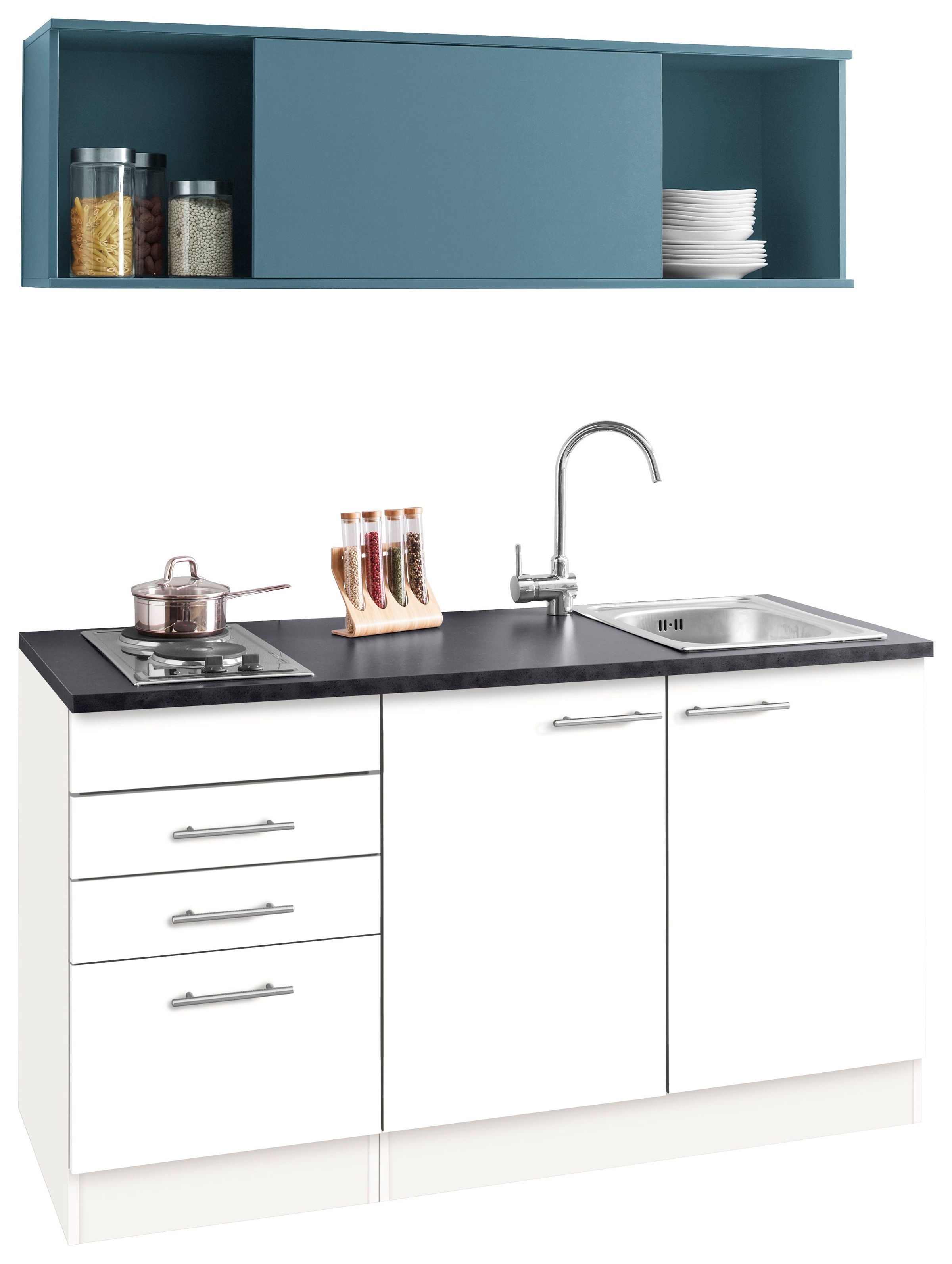 OPTIFIT Pantryküche "Mini", Breite 150 cm, mit Kochfeld und Einbau-Spülbeck günstig online kaufen