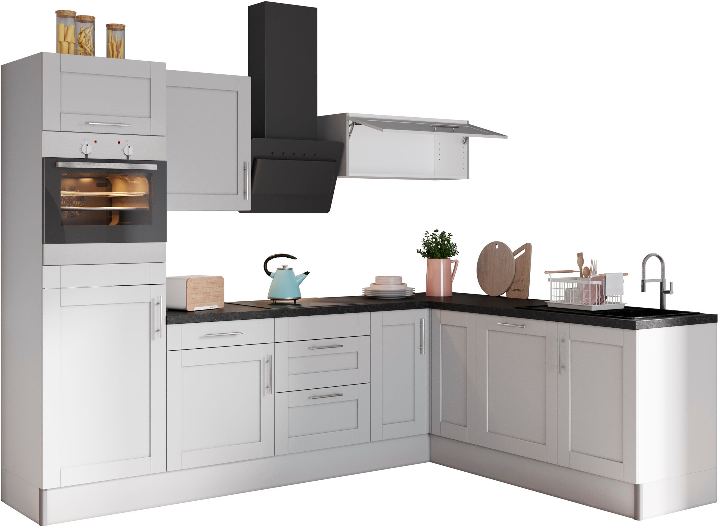 OPTIFIT Küche »Ahus«, 200 x 270 cm breit, wahlweise mit E-Geräten, Soft  Close Funktion auf Rechnung kaufen