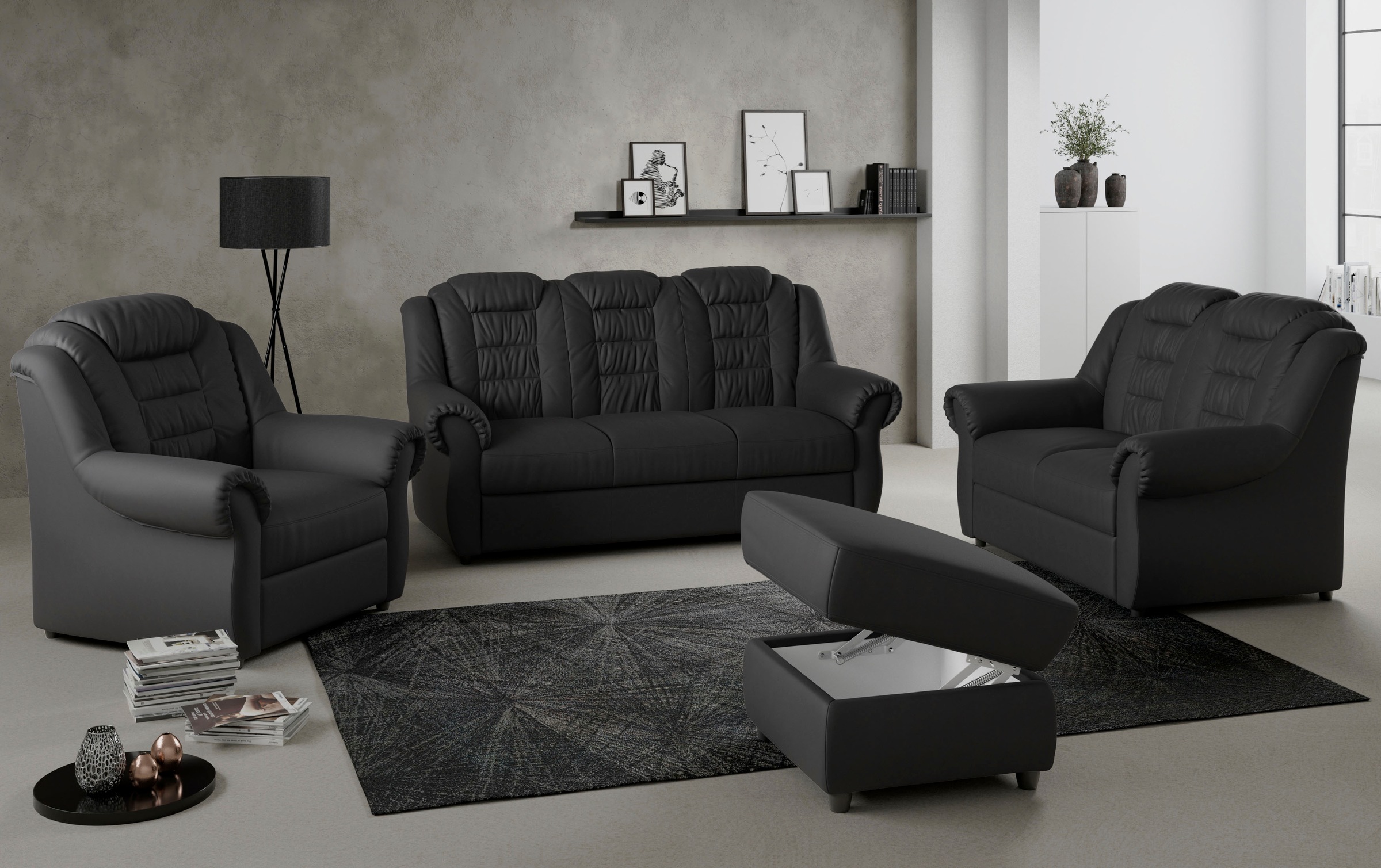 Home affaire 3-Sitzer »Boston« Sofa mit hoher Rückenlehne günstig online kaufen