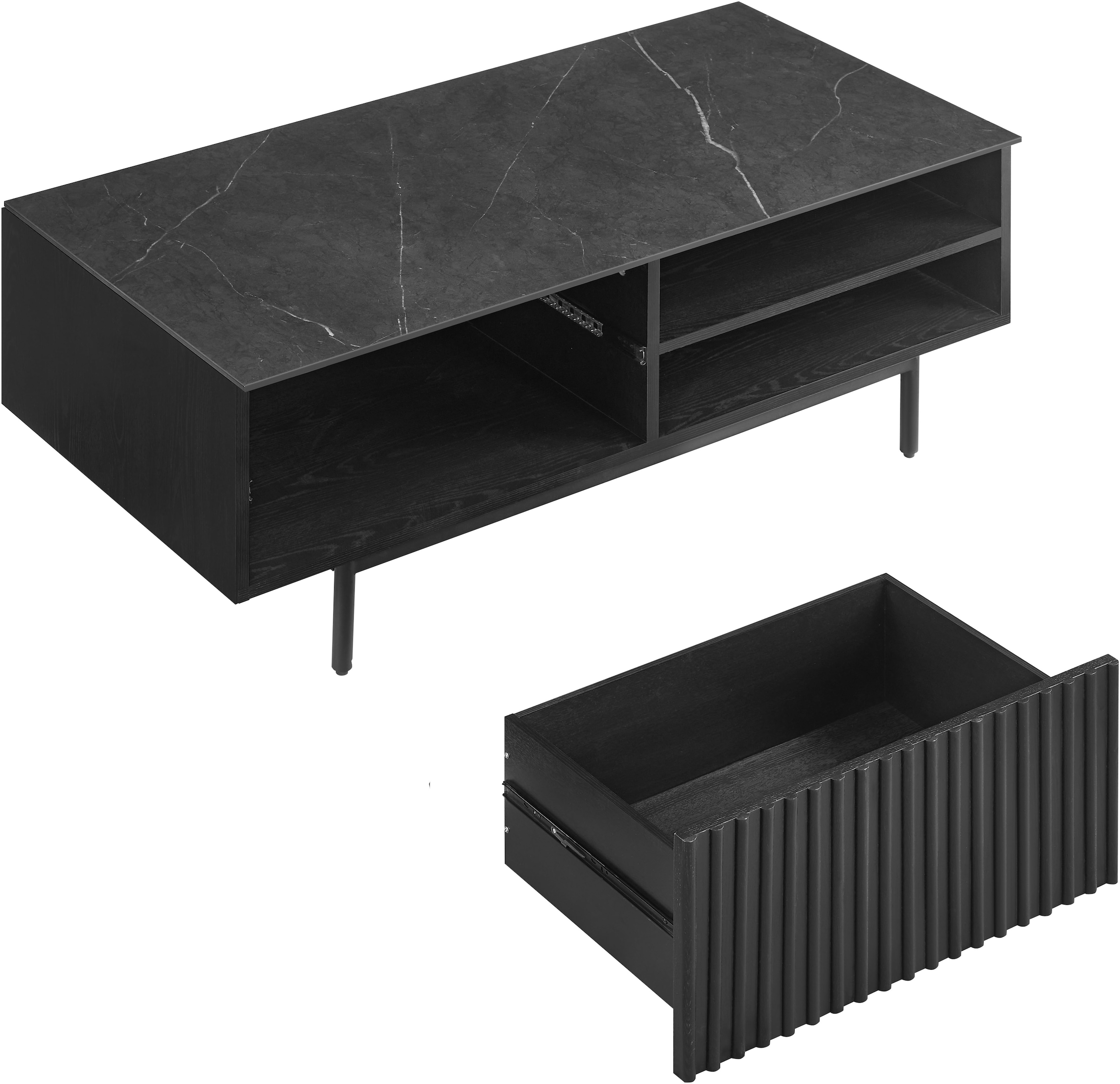 OTTO home Couchtisch »Candise« Keramikplatte, robustem Gestell und FSC-Holz, Breite 120 cm