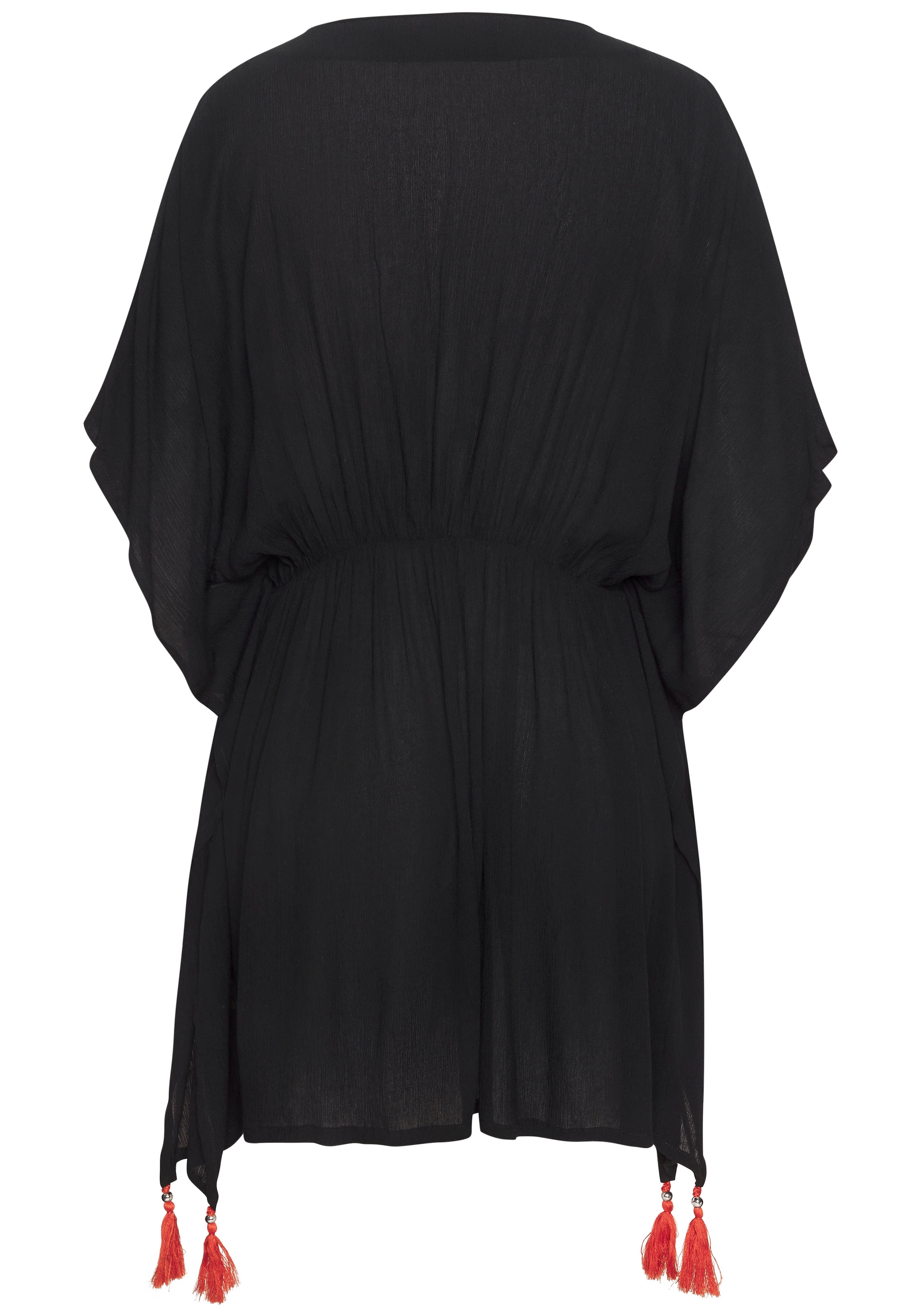 LASCANA Tunika aus gekreppter Viskose, Blusenkleid, Strandmode, transparent