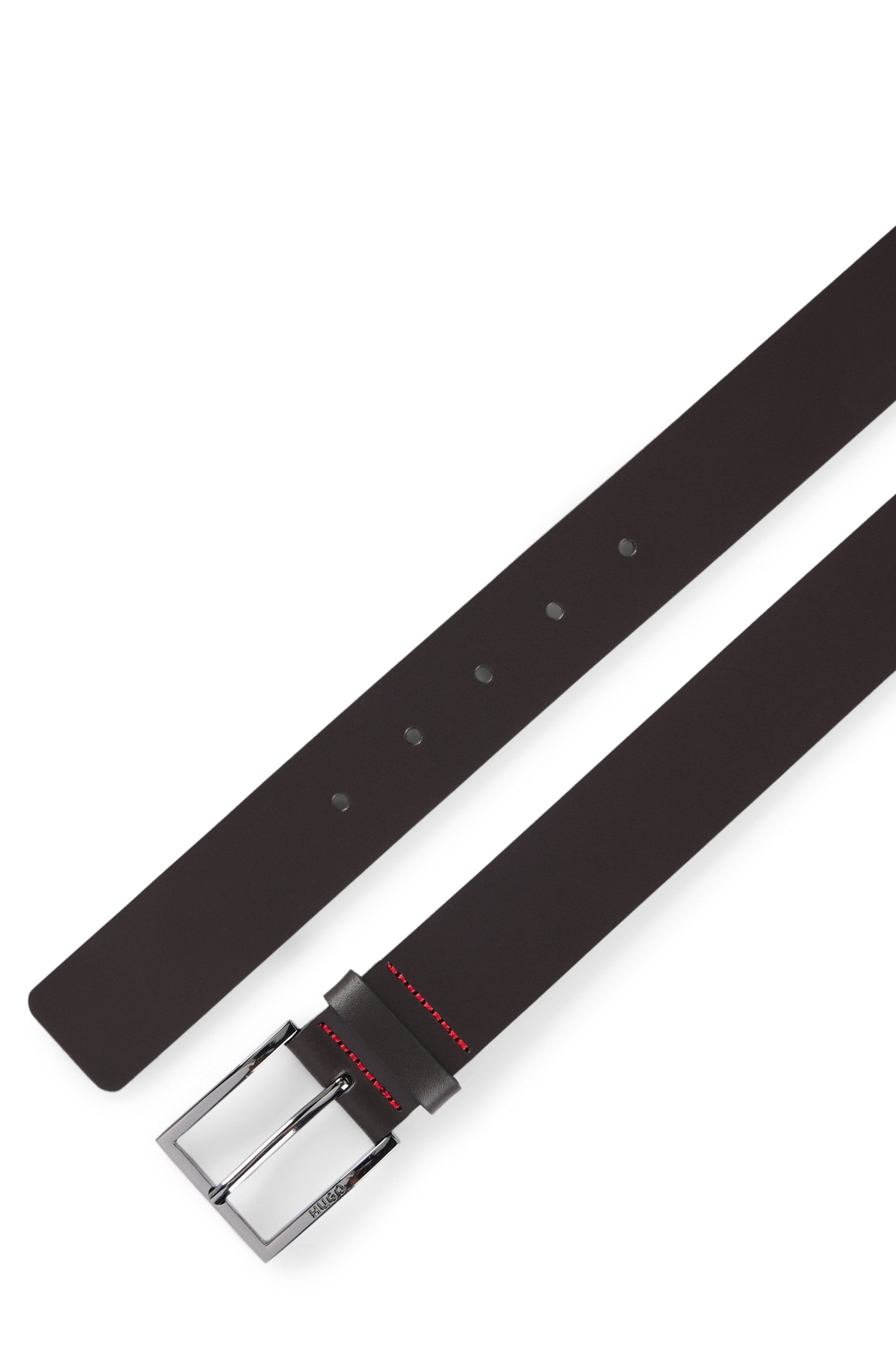 HUGO Ledergürtel »Geek_Sz35« mit kontrastfarbenen Nähten und dezenter Metallschliesse