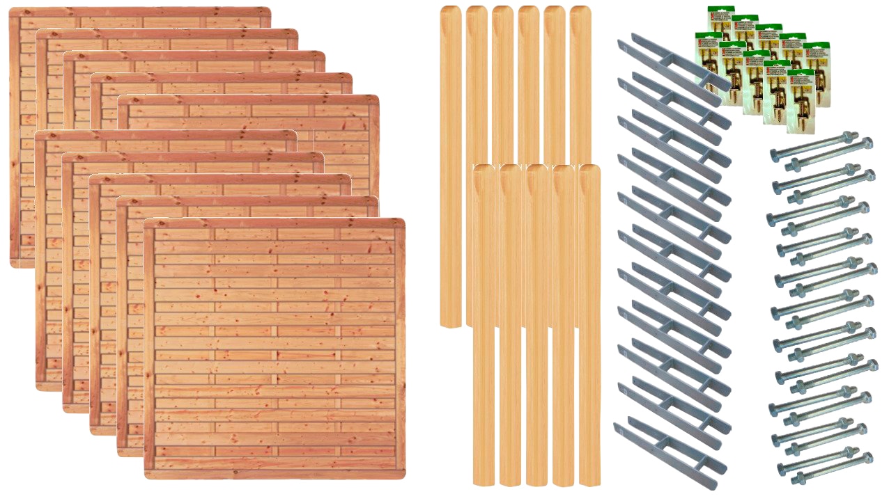 Tetzner & Jentzsch Dichtzaun »Atlanta 8« 10 Elemente, LxH: 1899x180 cm günstig online kaufen