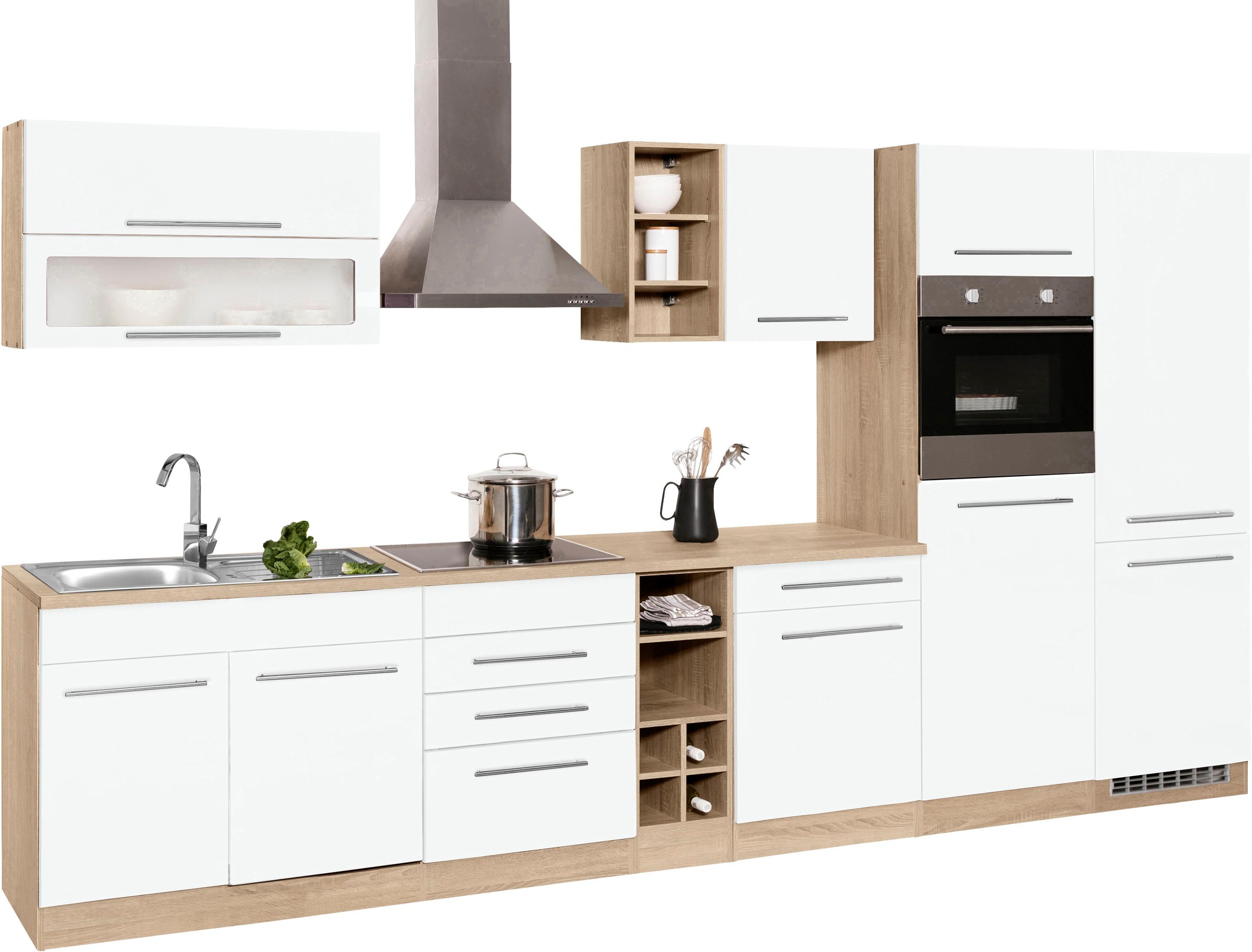 KOCHSTATION Küchenzeile »KS-Eton« ohne E-Geräte, Breite 360 cm