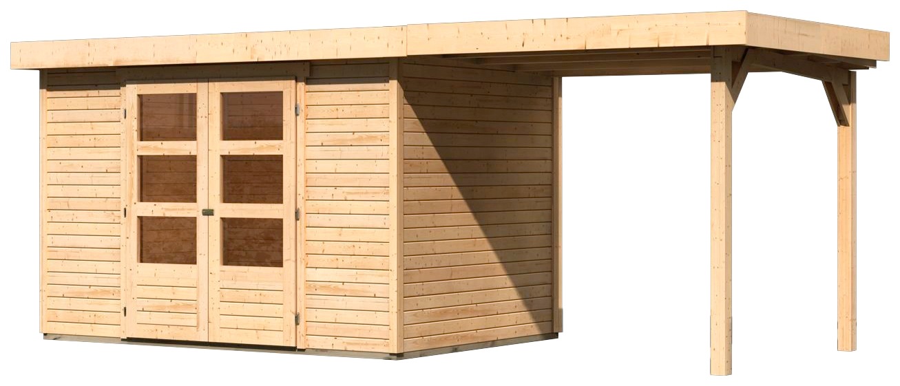 Karibu Gartenhaus »Arnis«, (Set), mit Anbaudach 2,40 cm Breite