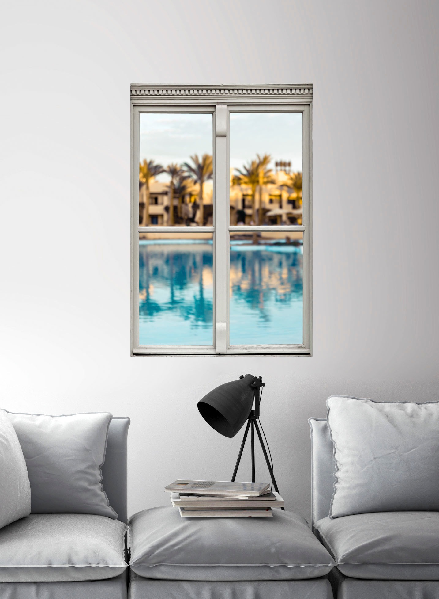 queence Wandsticker »Strand«, Wandsticker, Wandbild, selbstklebend, 3D, Fenster