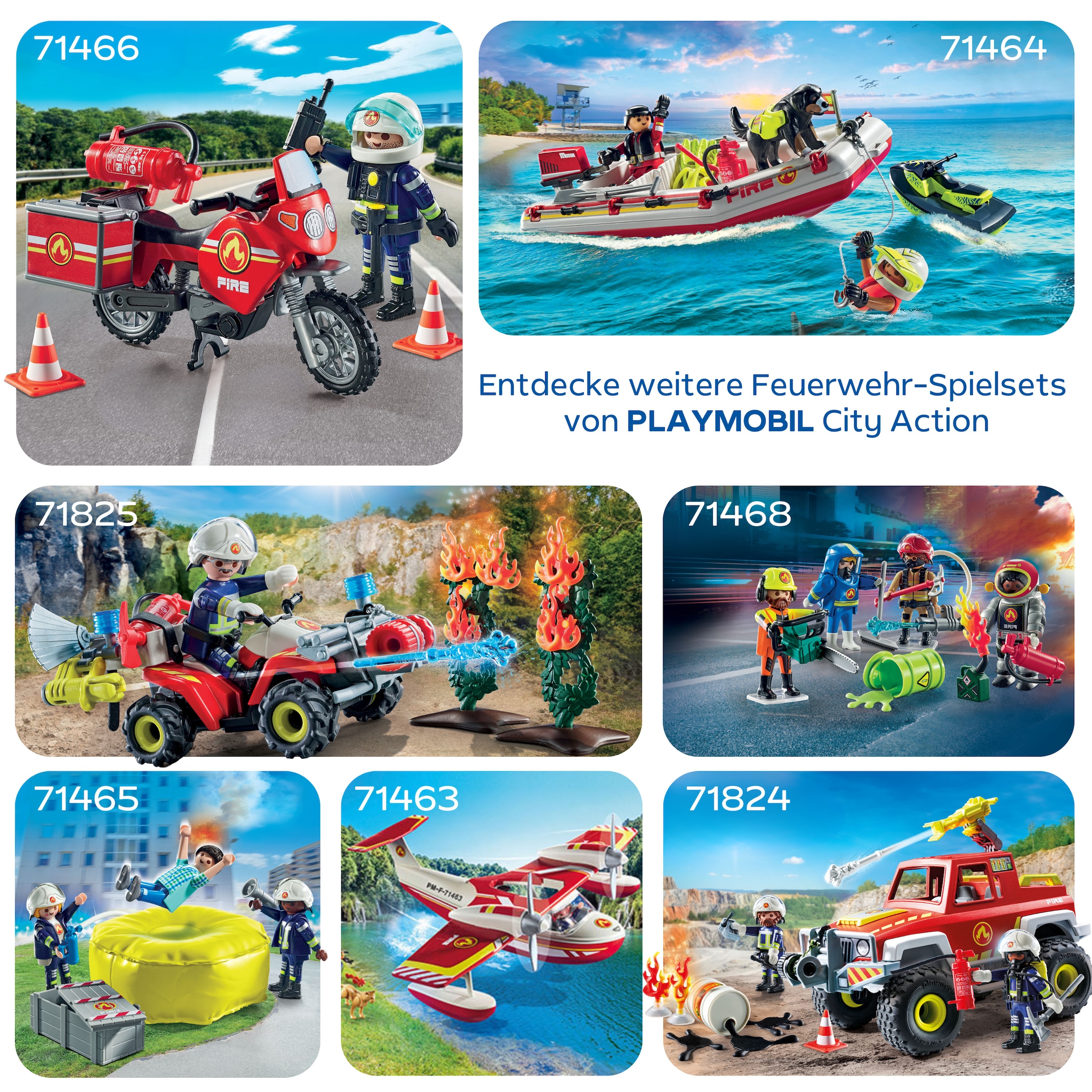 Playmobil® Konstruktions-Spielset »Feuerwehr Quad löscht Heckenbrand (71825), Playmobil Action Heroes«, (47 St.)