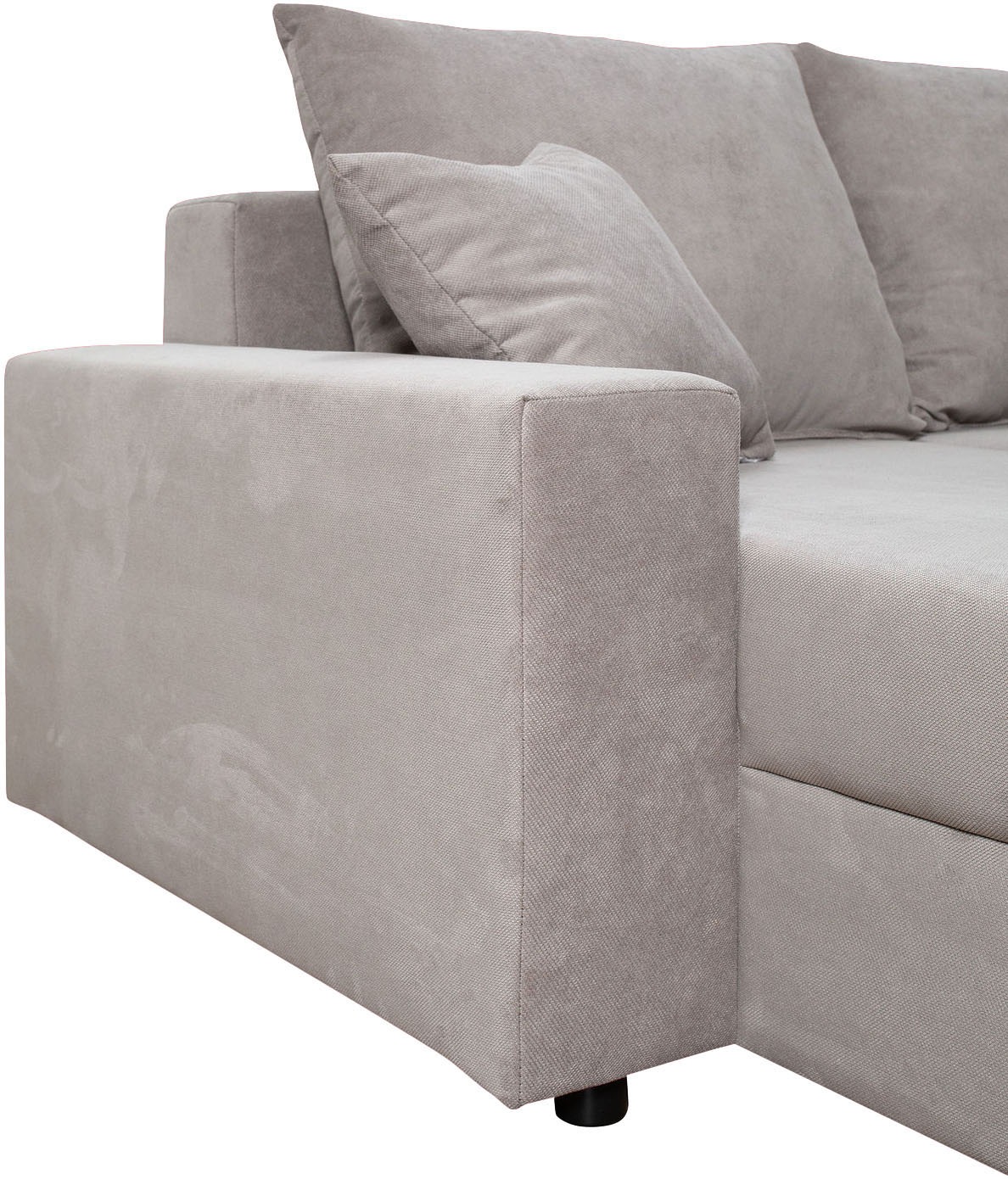COLLECTION AB Wohnlandschaft »Pico U-Form, Breite 252, mit Schlaffunktion, Bettkasten & Zierkissen«, Liegefläche 117x220 cm