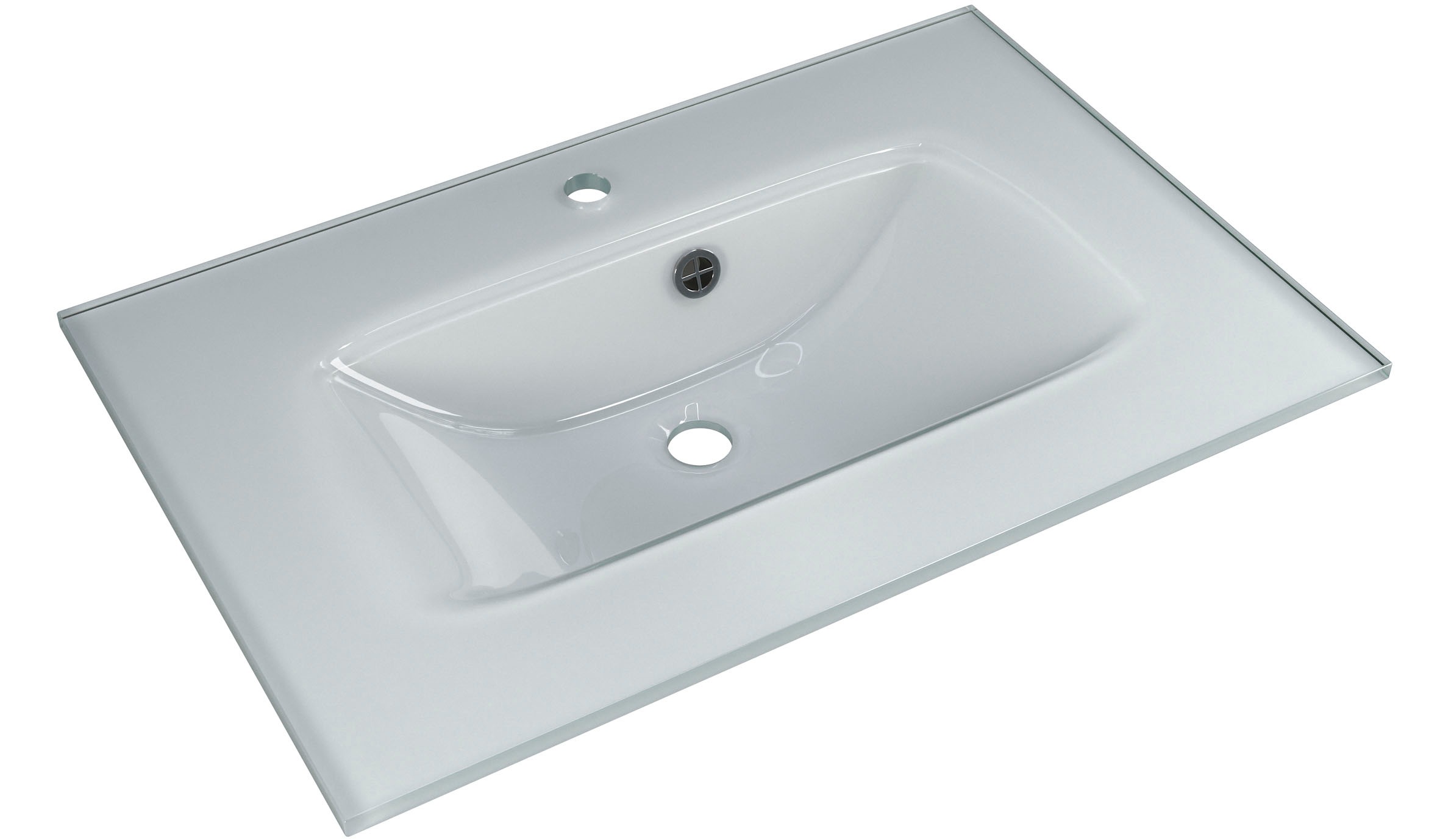 Saphir Badmöbel-Set »Trentino 2-teilig Glas-Waschtisch, Spiegelschrank mit LED-Profil«, (3 St.), Badmöbel-Set 77cm breit, inkl. Türdämpfer, 3 Türen, 2 Auszügen