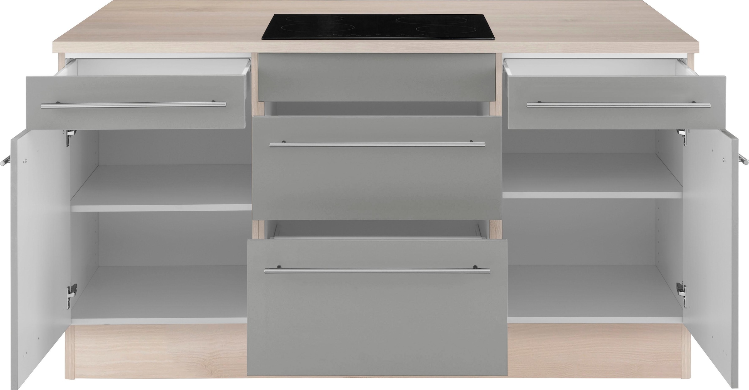 OPTIFIT Kücheninsel »Bern« Stellbreite 160x95 cm mit höhenverstellbaren Füßen, mit Metallgriffen