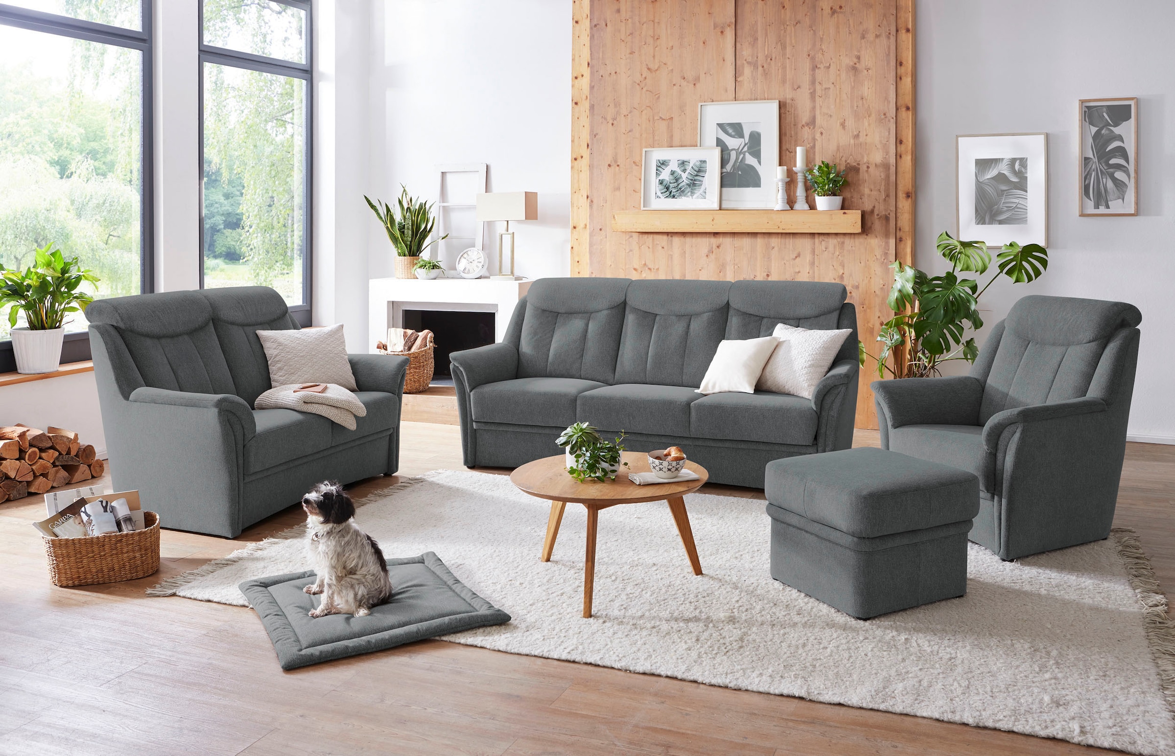 VILLA BECK Polstergarnitur »Lugano«, (Set, 3 tlg.), Kopfteilverstellung, in günstig online kaufen