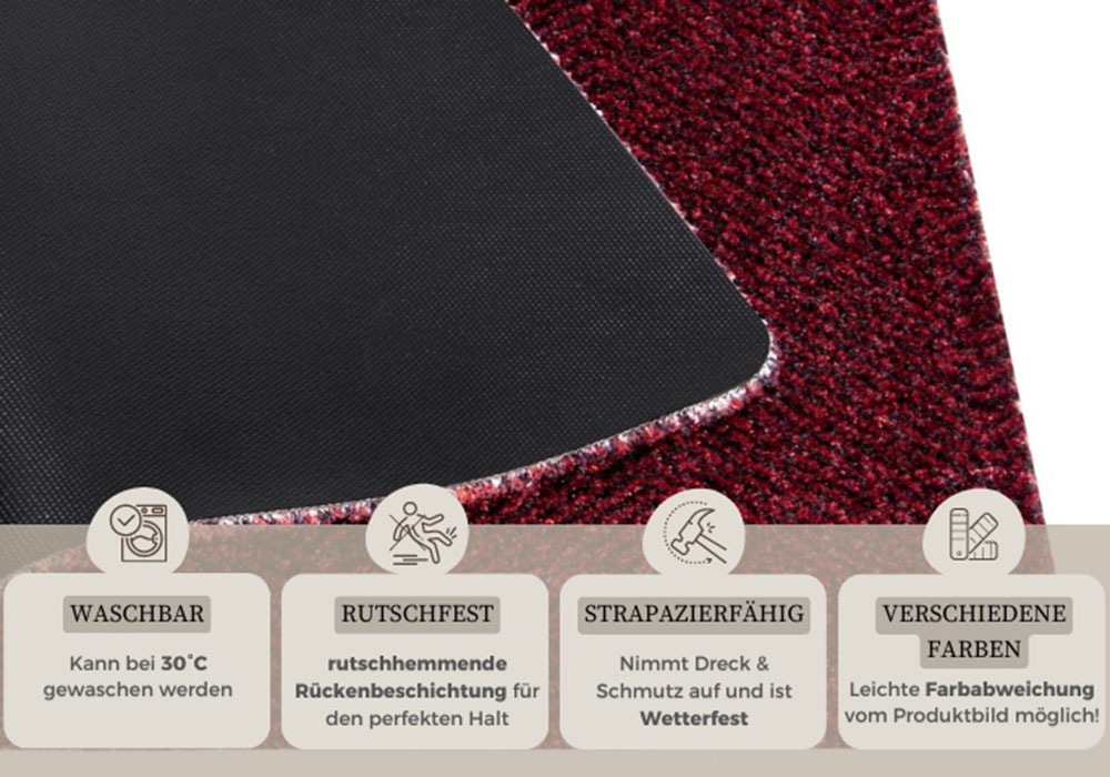HANSE Home Fußmatte »Clean & Go, Türmatte«, rechteckig, 7 mm Höhe, Waschbar, Schmutzfangmatte, Outdoor, Innen, Rutschfest, Wetterfest