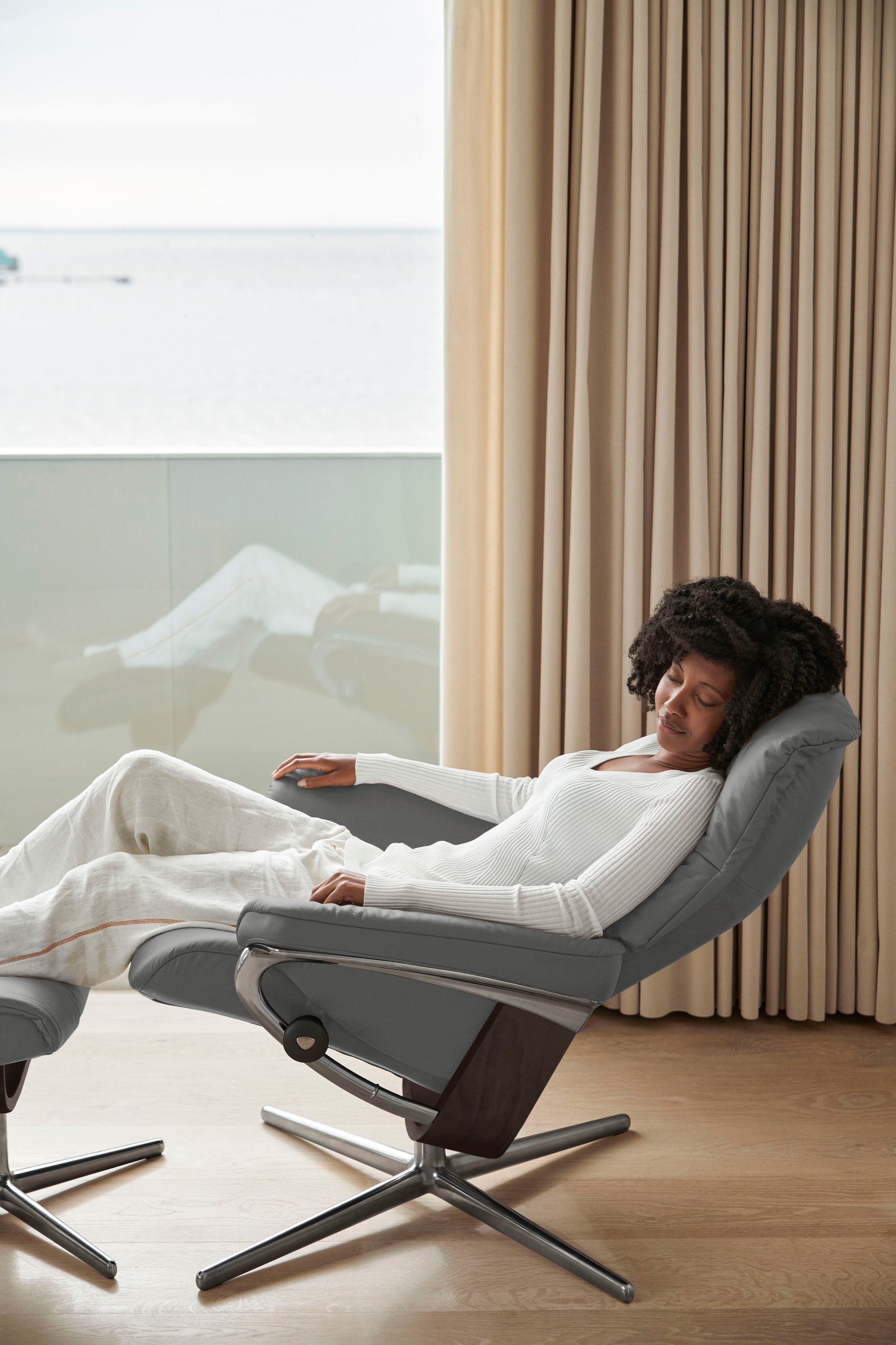 Stressless® Fußhocker »Mayfair« mit Cross Base, Größe S, M & L, Holzakzent Wenge